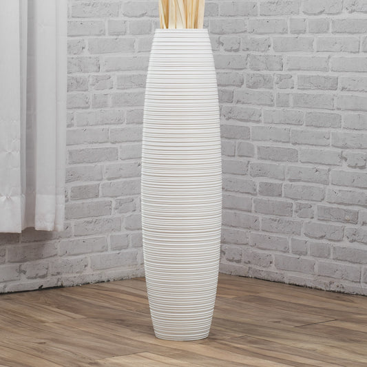 Large Mango Wood Floor Vase – Handcrafted Decorative Highlight from Thailand, 85 cm