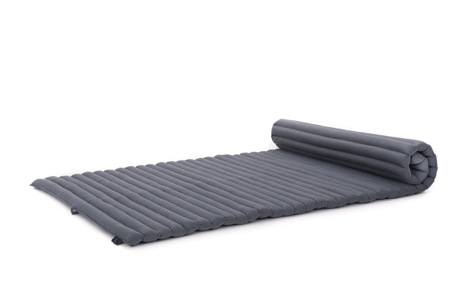 Kapok Roll-Up Mattress – Foldable Sleeping & Relax Mat with Cotton Cover for Home & Outdoor Use, Cl13 - Grey, L: 190x100 cm