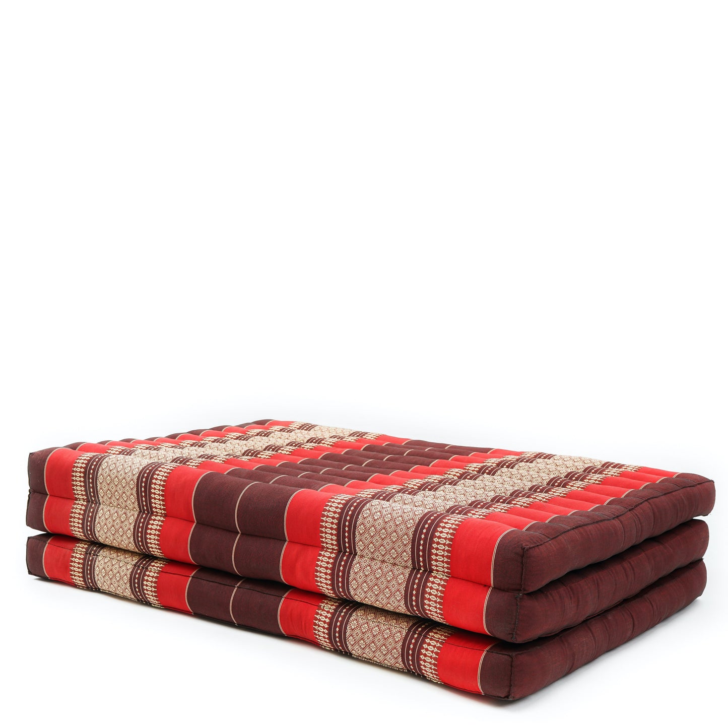 Kapok Folding Mattress – Thick Cotton Padded Guest Bed for Home, Sleeping & Mindfulness Corner, Sf24 - Red, Brown, L: 200x100 cm