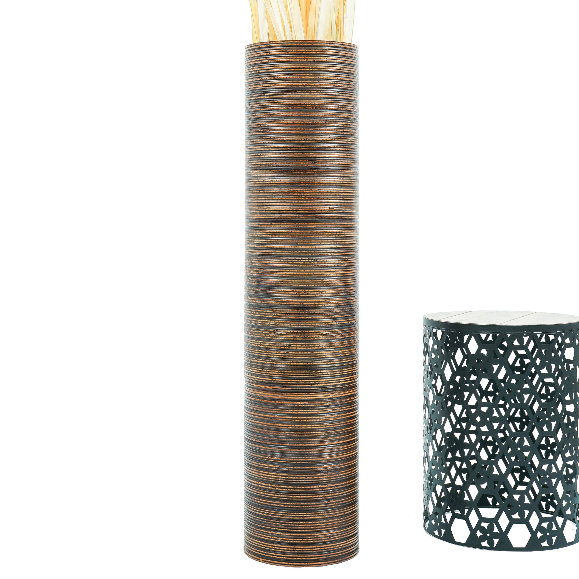 Large Mango Wood Floor Vase – Handcrafted Decorative Highlight from Thailand, 105 cm