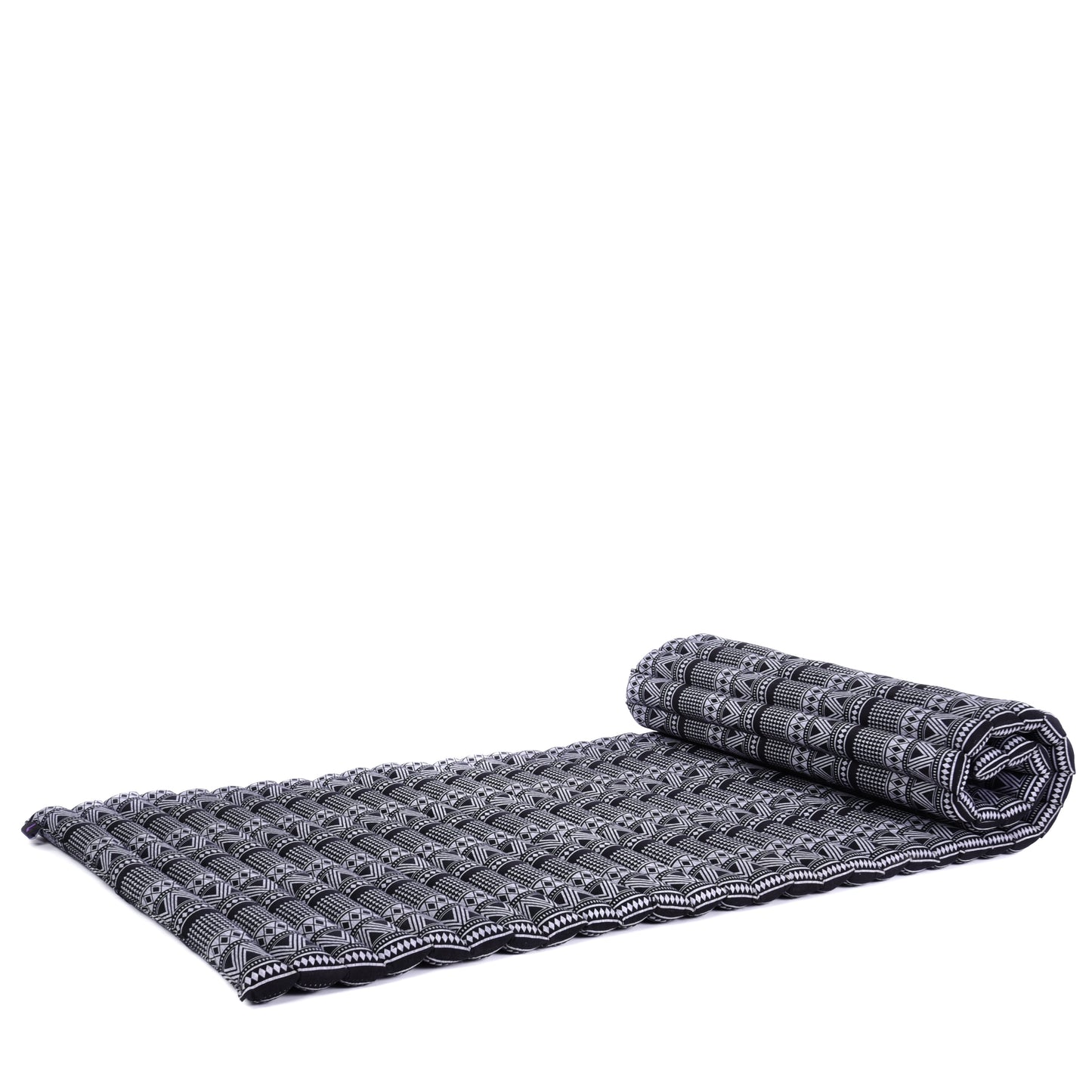 Kapok Roll-Up Mattress – Foldable Sleeping & Relax Mat with Cotton Cover for Home & Outdoor Use, Cbt3 - Black, M: 190x70 cm
