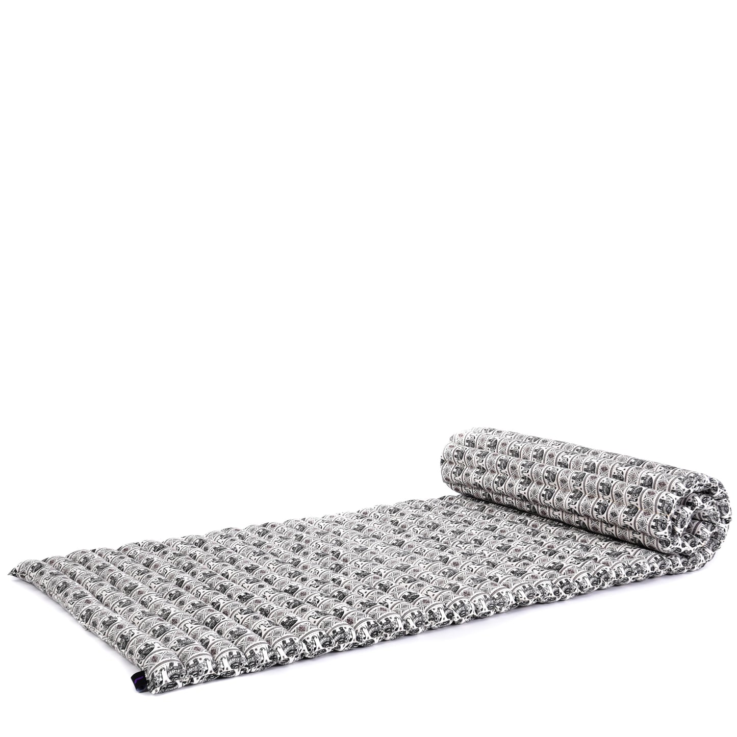 Kapok Roll-Up Mattress – Foldable Sleeping & Relax Mat with Cotton Cover for Home & Outdoor Use, El2 - Black, M: 190x70 cm