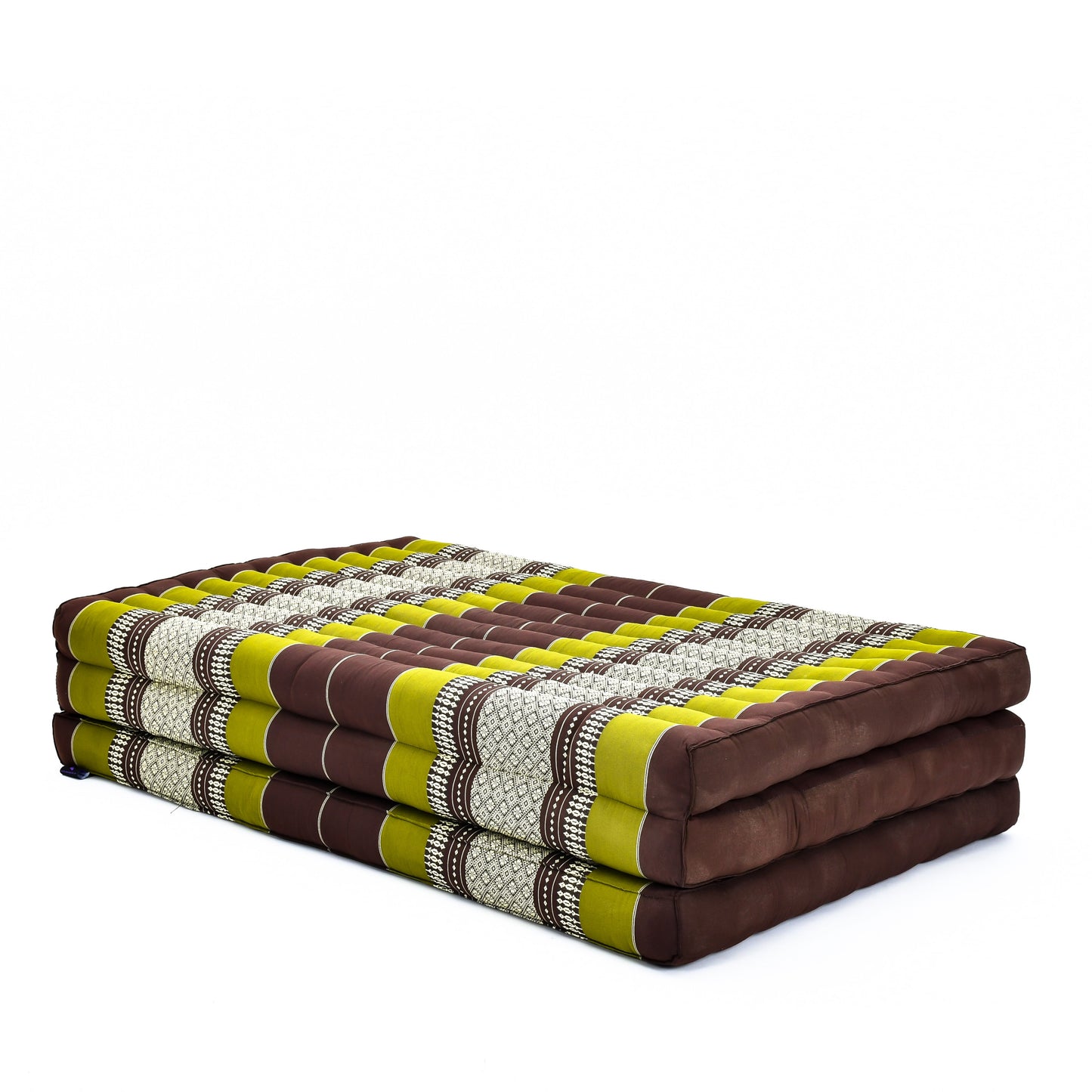 Kapok Folding Mattress – Thick Cotton Padded Guest Bed for Home, Sleeping & Mindfulness Corner, Sf20 - Brown, Green, L: 200x100 cm