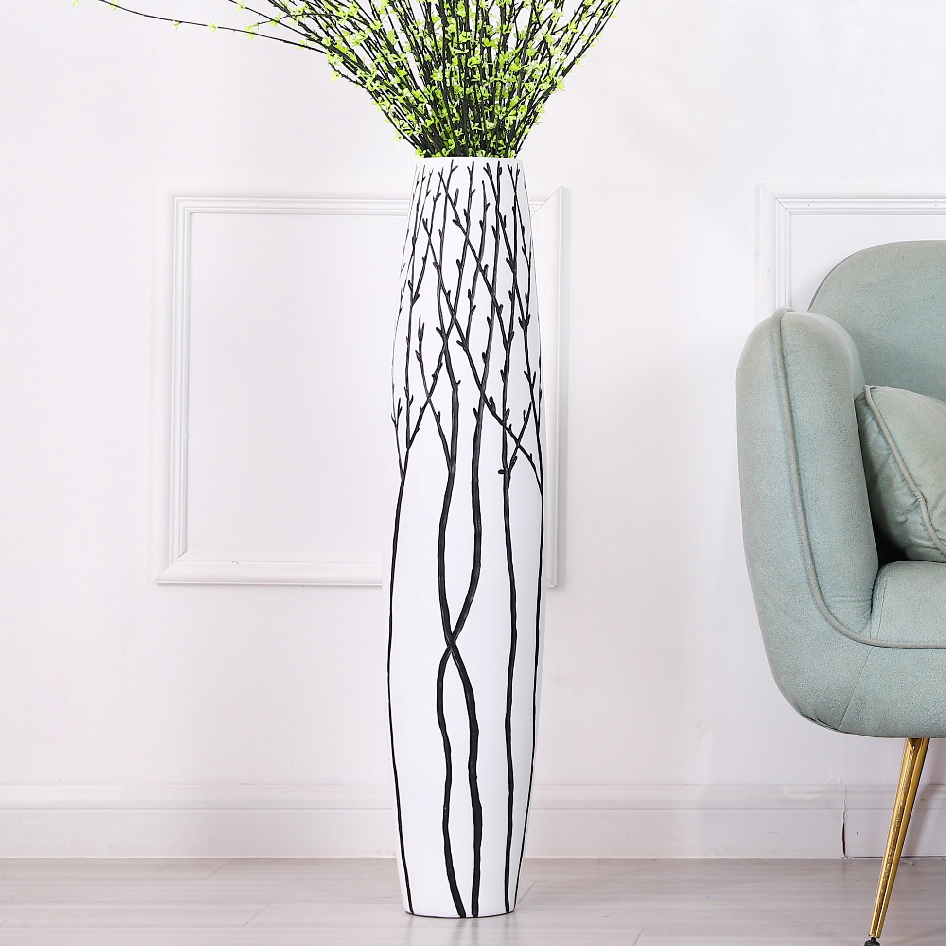 Large Resin Floor Vase – Stylish Waterproof Vase for Fresh & Dried Flowers, 85 cm