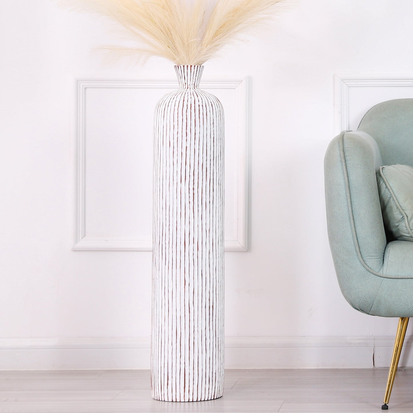 Large Resin Floor Vase – Stylish Waterproof Vase for Fresh & Dried Flowers, 85 cm