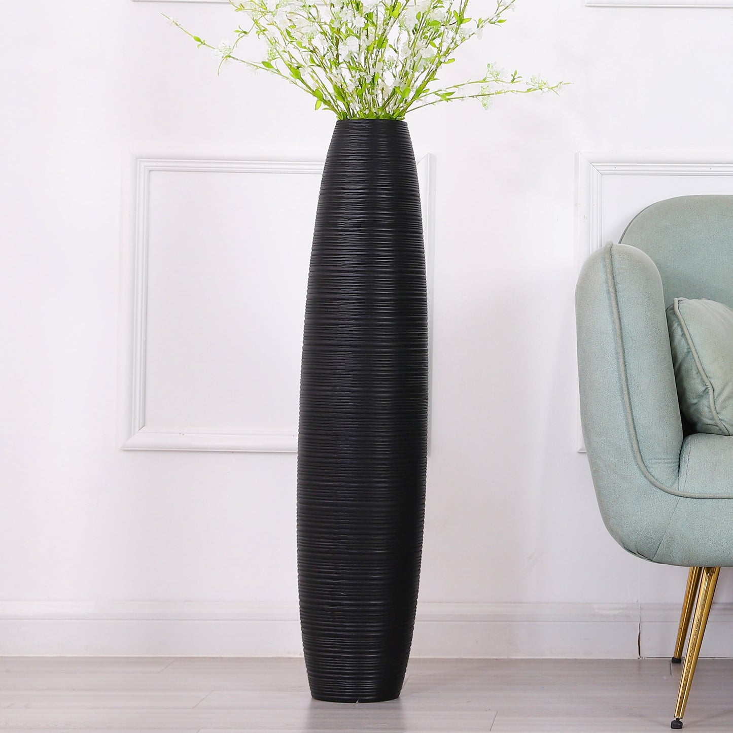 Large Resin Floor Vase – Stylish Waterproof Vase for Fresh & Dried Flowers, 85 cm