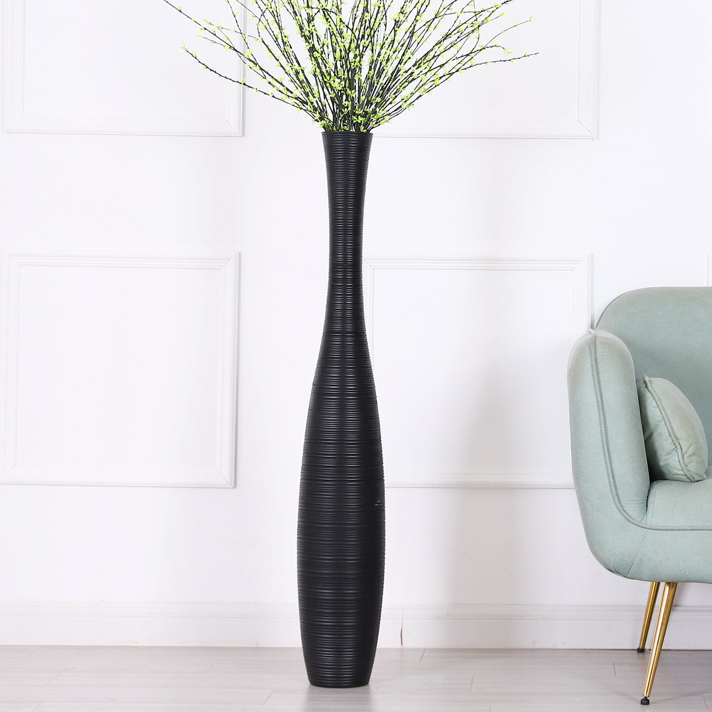 Large Resin Floor Vase – Stylish Waterproof Vase for Fresh & Dried Flowers, 105 cm