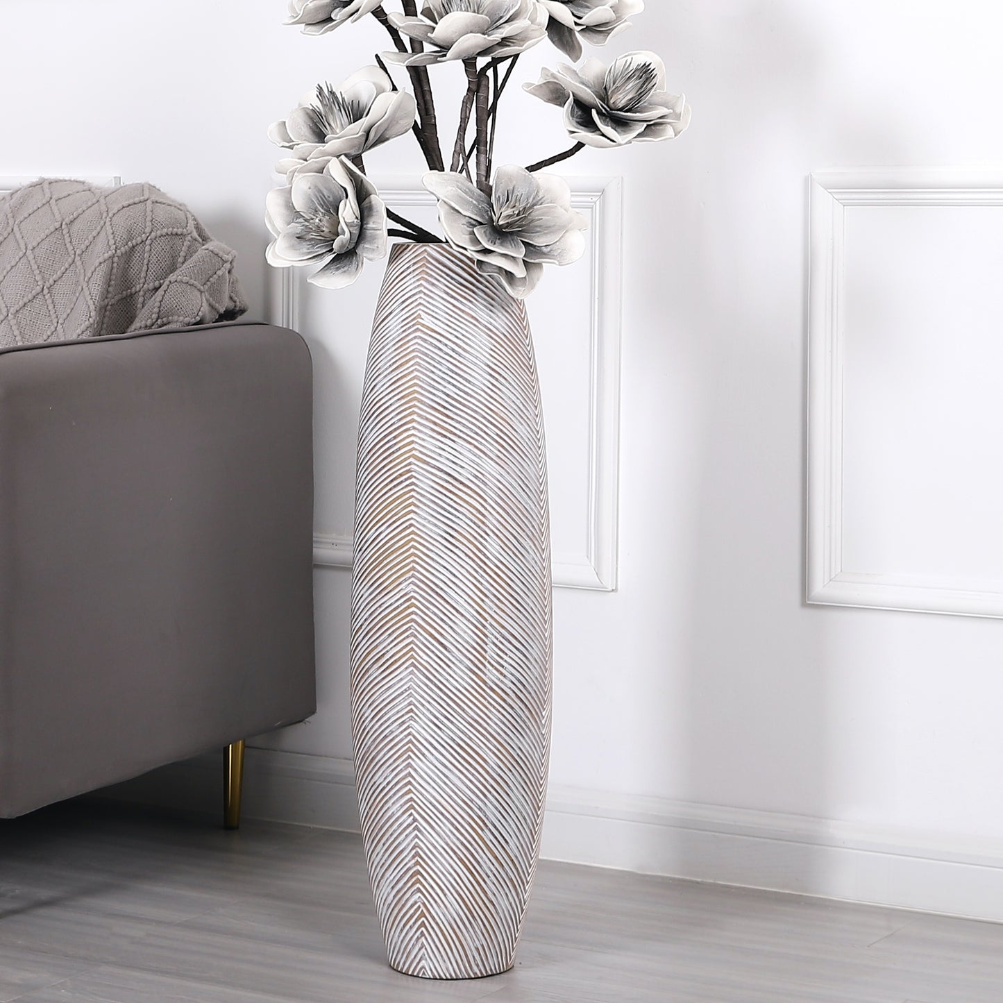 Large Resin Floor Vase – Stylish Waterproof Vase for Fresh & Dried Flowers, 80 cm