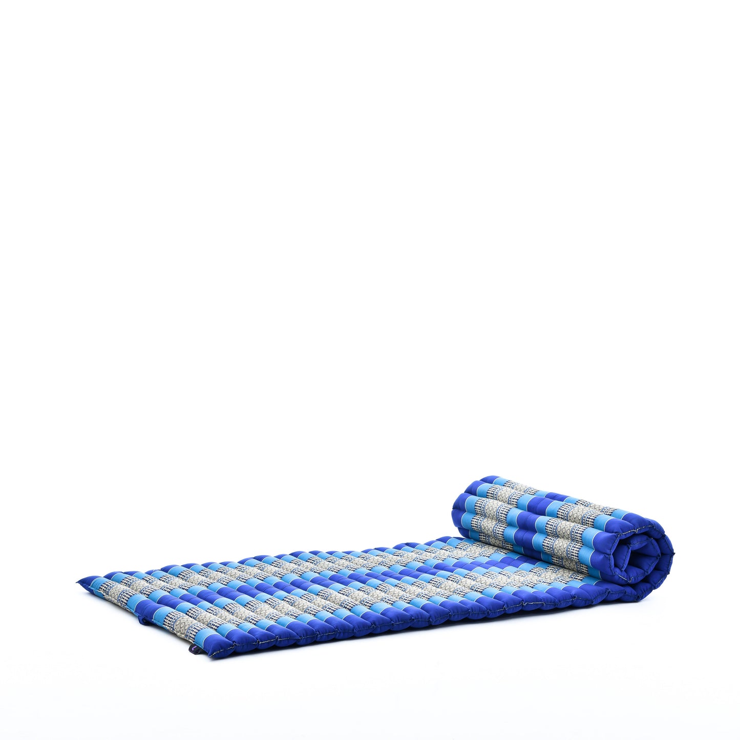 Kapok Roll-Up Mattress – Foldable Sleeping & Relax Mat with Cotton Cover for Home & Outdoor Use, Sf28 - Blue, M: 190x70 cm
