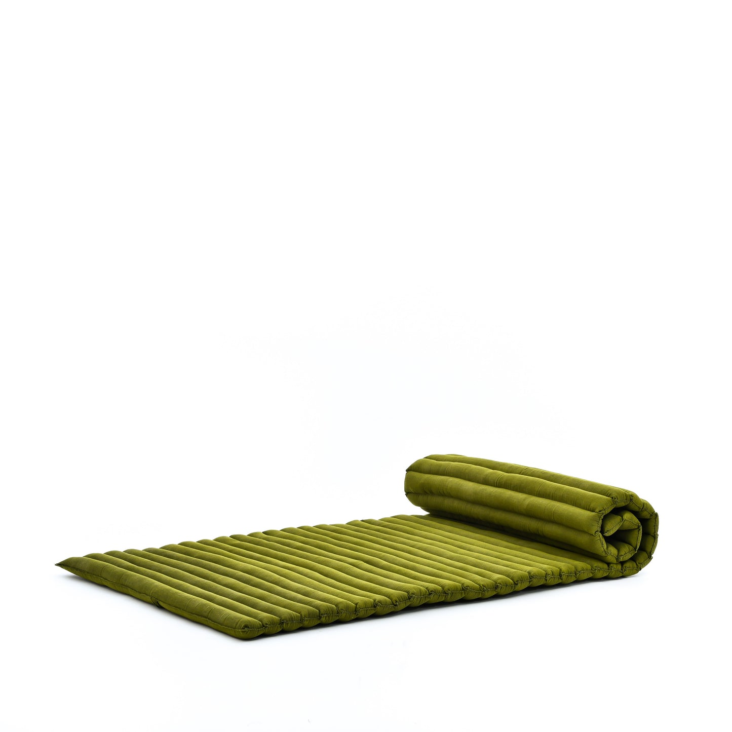 Kapok Roll-Up Mattress – Foldable Sleeping & Relax Mat with Cotton Cover for Home & Outdoor Use, Cl23 - Green, M: 190x70 cm