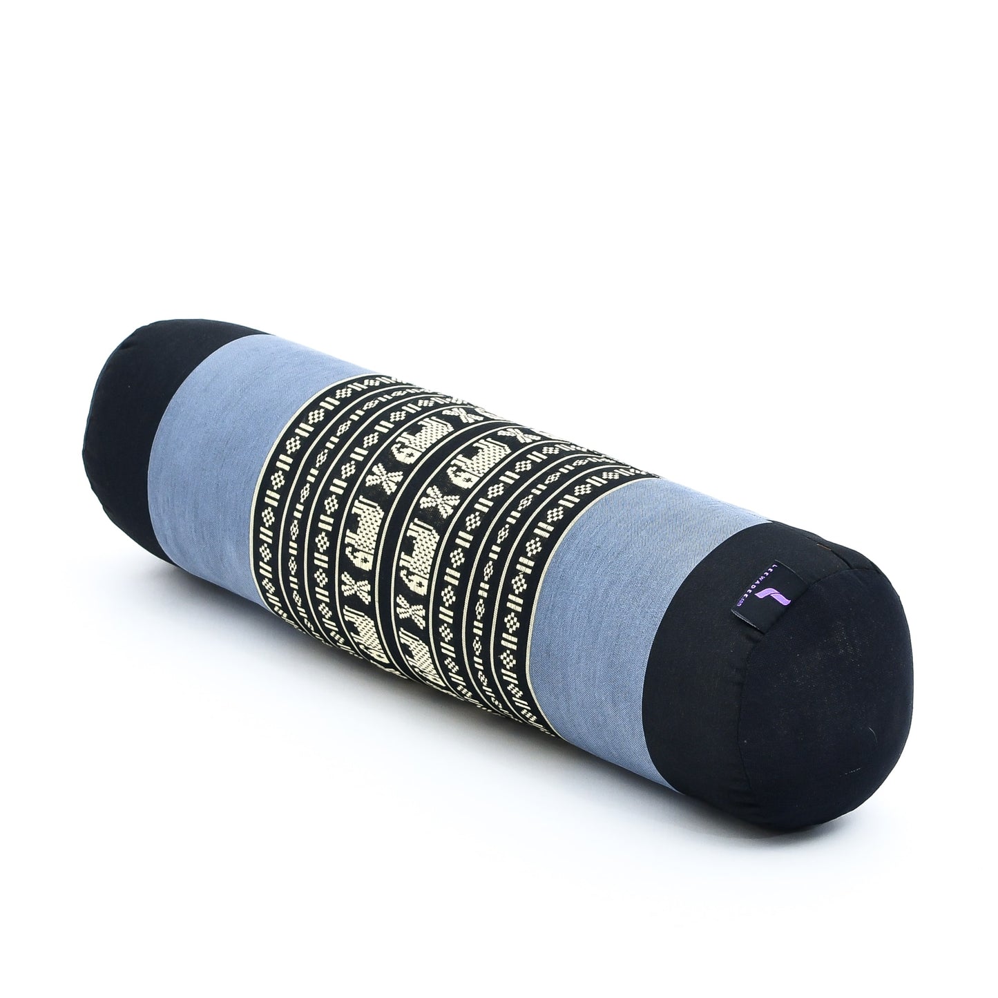 Yoga Roll Cushion – Compact Kapok Bolster & Meditation Pillow with Cotton Cover, Sf15 - Blue