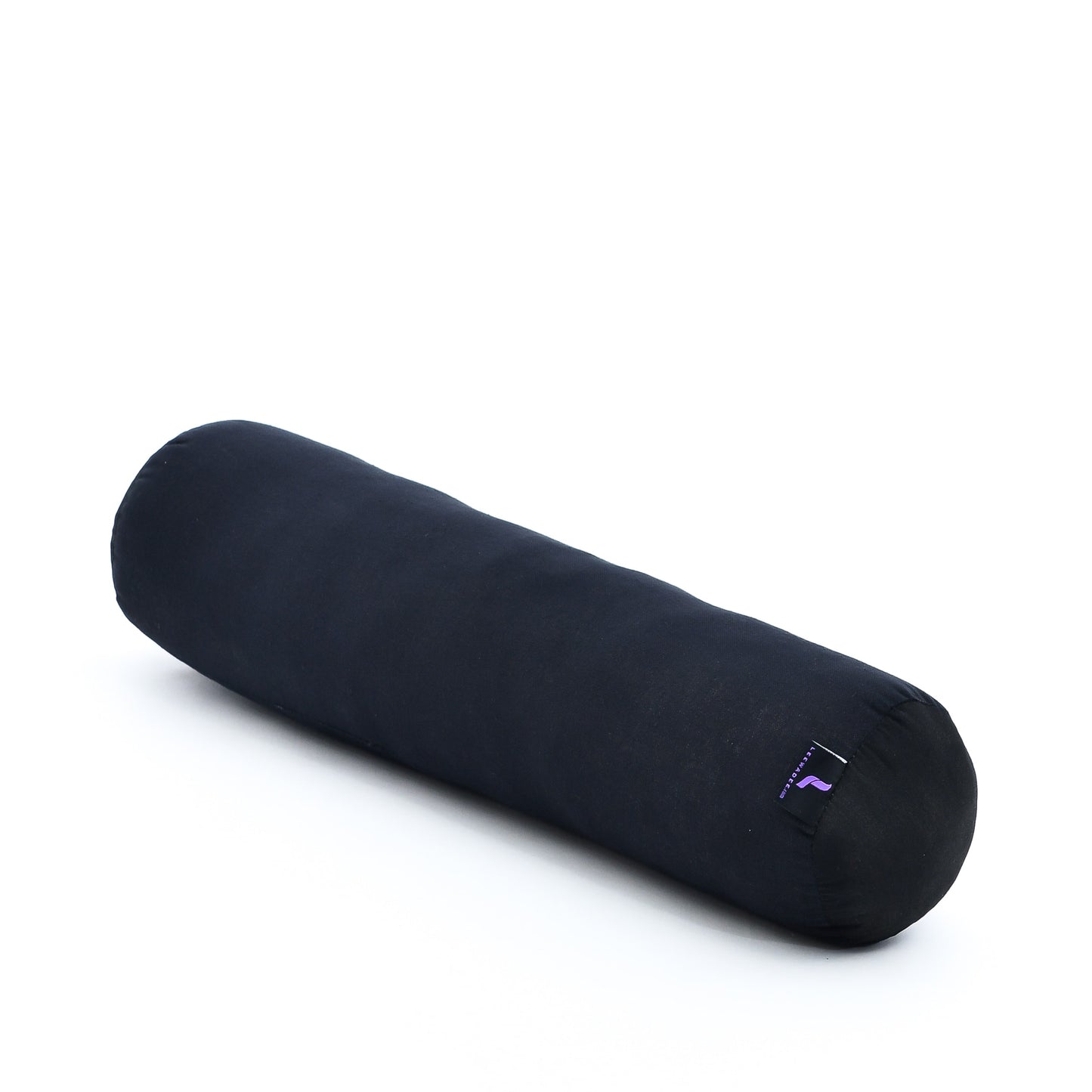Yoga Roll Cushion – Compact Kapok Bolster & Meditation Pillow with Cotton Cover, Cl02 - Black