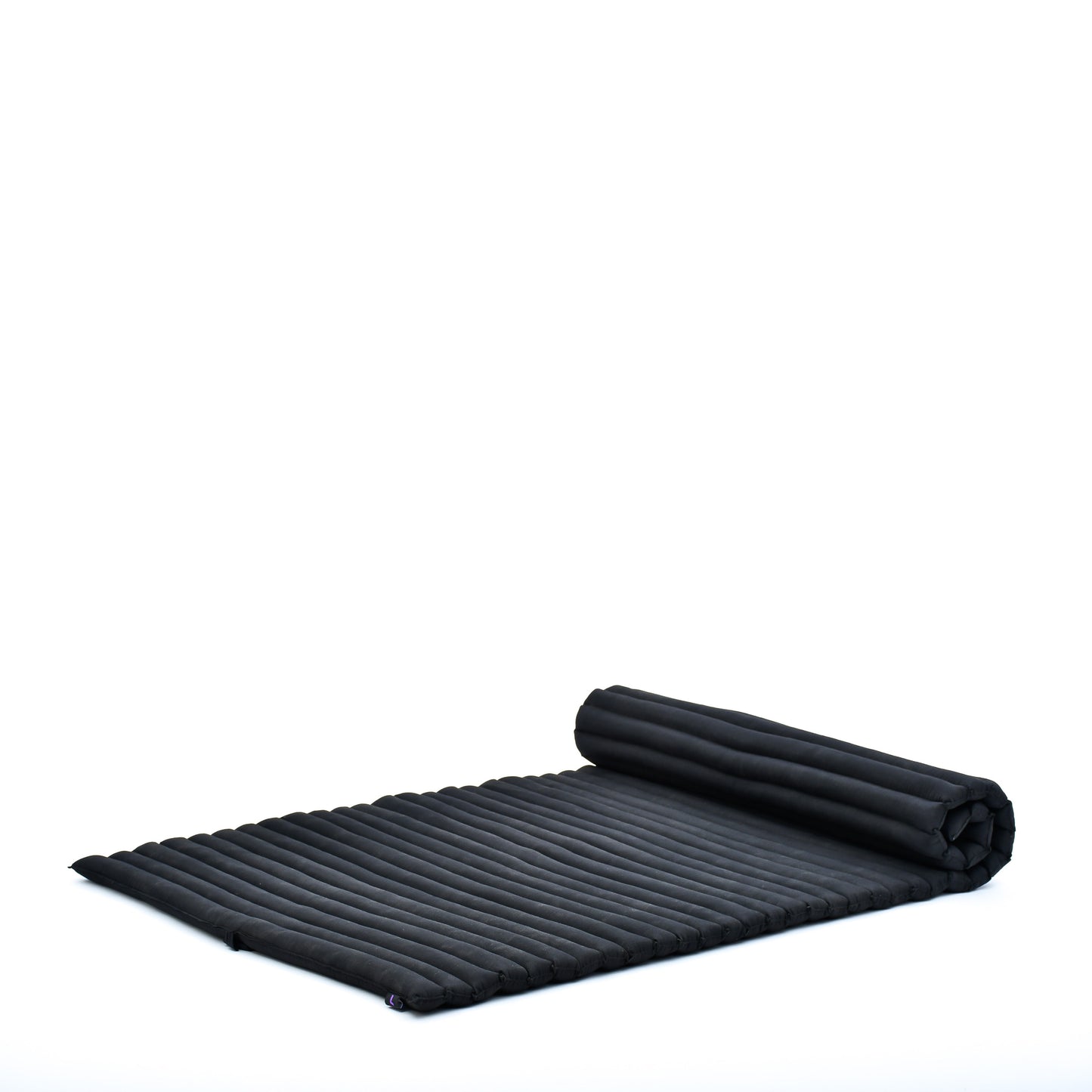 Kapok Roll-Up Mattress – Foldable Sleeping & Relax Mat with Cotton Cover for Home & Outdoor Use, Cl02 - Black, L: 190x100 cm