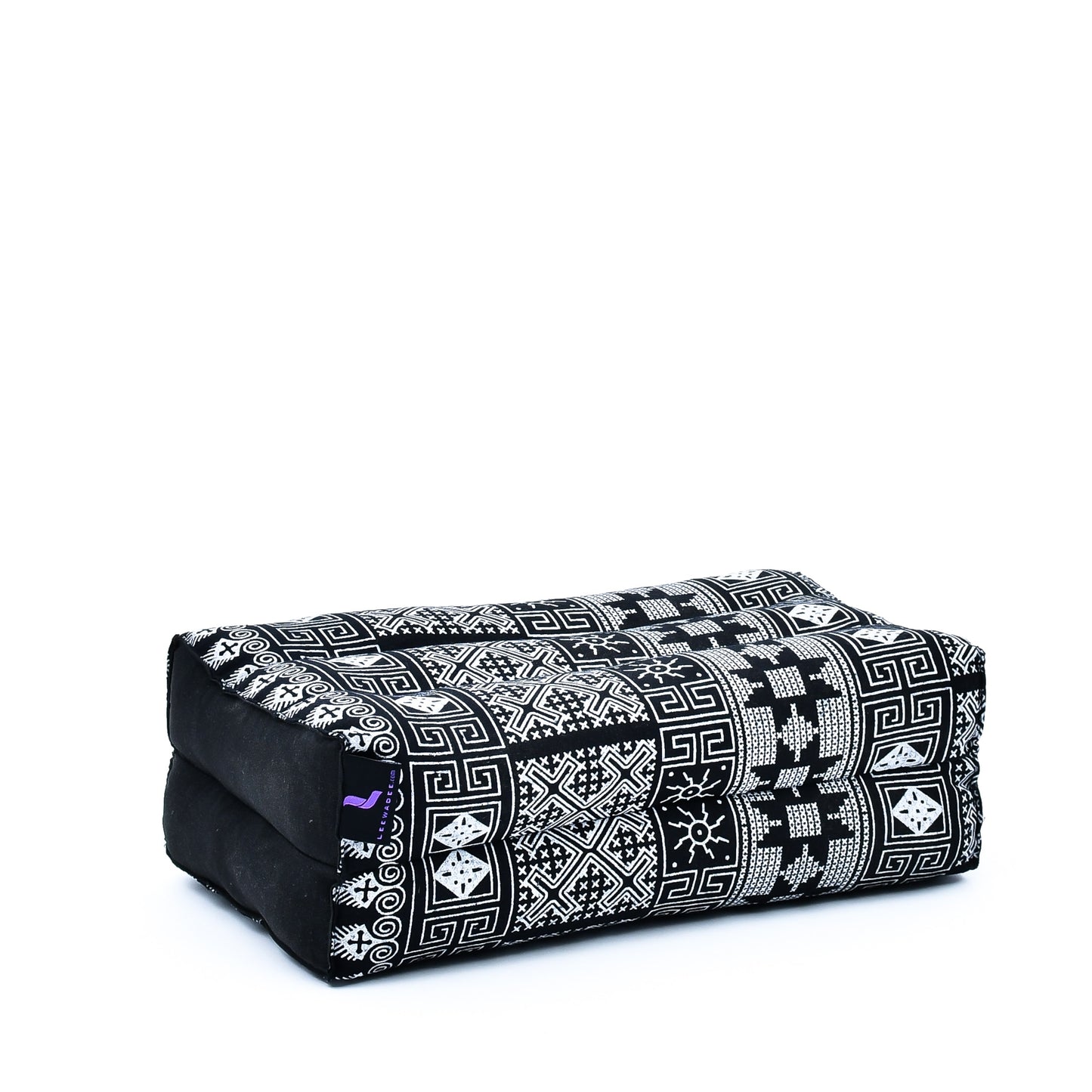 Kapok Yoga Block Cushions – 2-Piece Set of Firm Meditation & Yoga Cushions with Cotton Cover, Cbt4 - Black