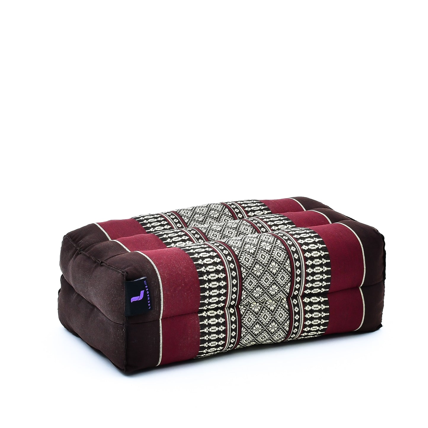 Kapok Yoga Block Cushion – Firm Meditation & Yoga Cushion with Cotton Cover, Sf19 - Red, Brown