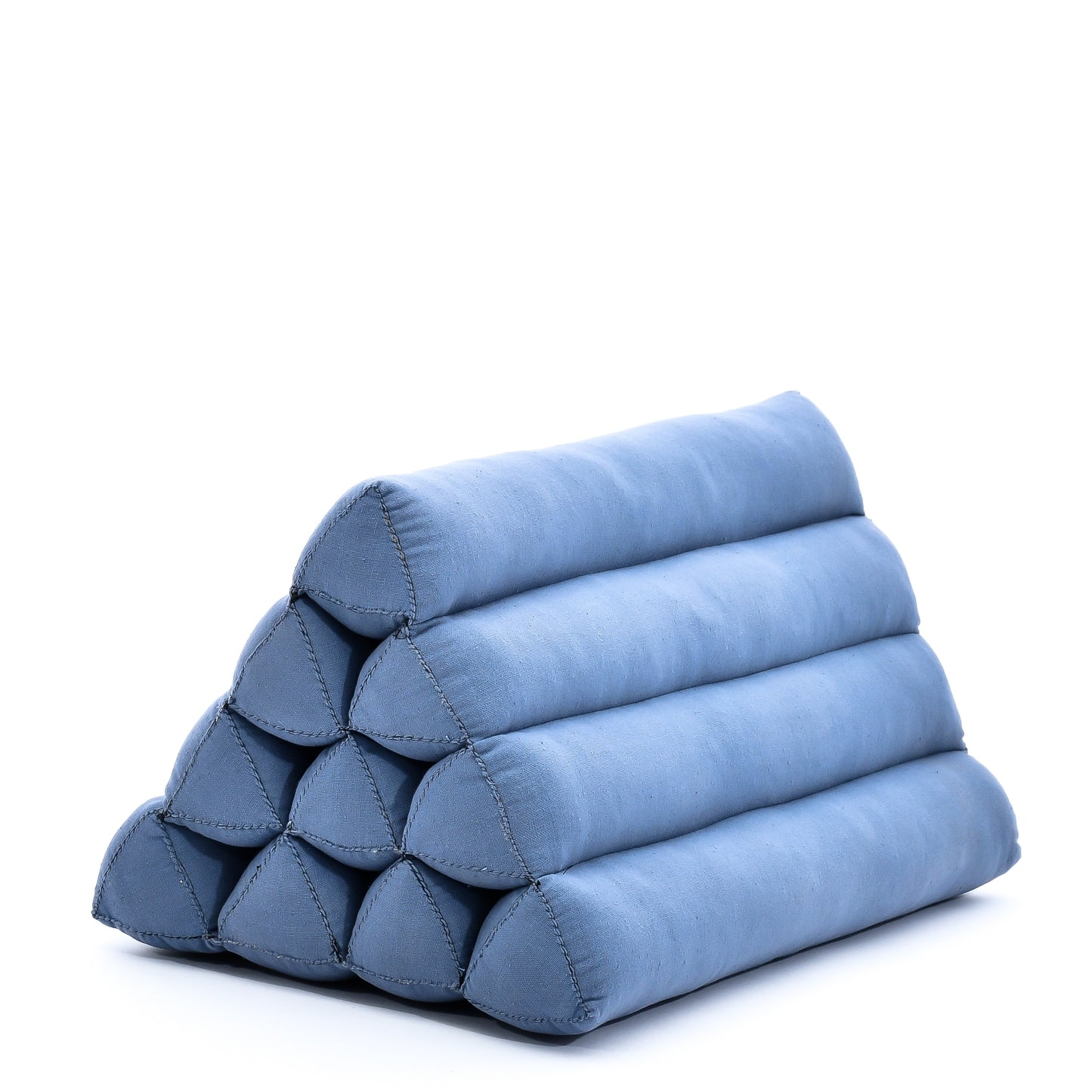 Triangular Kapok Backrest Cushion – Firm Thai Reading Pillow with Cotton Cover in Plain or Patterned Designs, Cl13 - Grey, triangle cushion