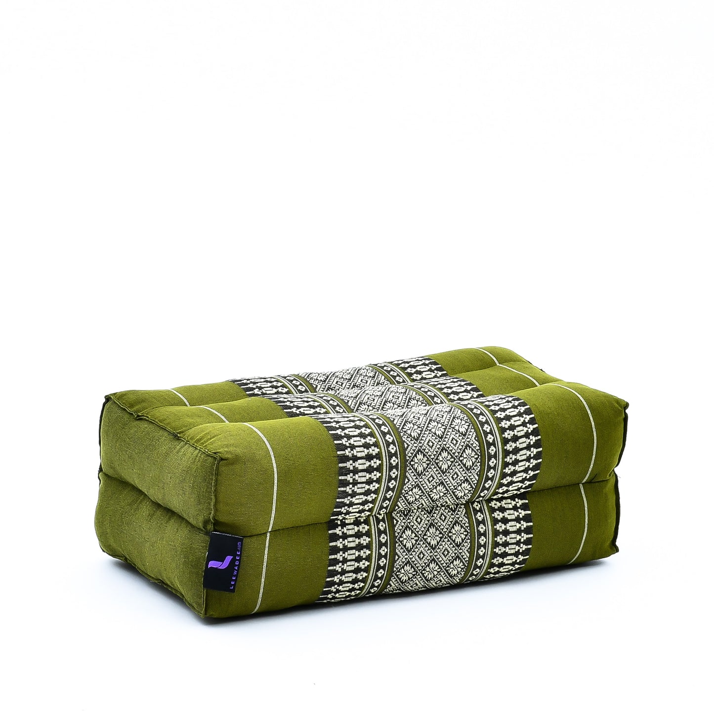 Kapok Yoga Block Cushions – 2-Piece Set of Firm Meditation & Yoga Cushions with Cotton Cover, Sf17 - Green