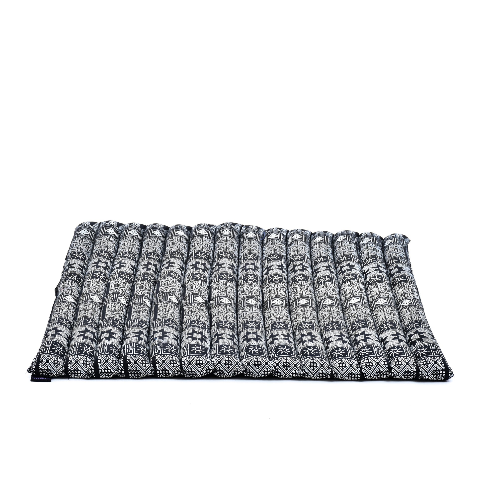 Large Kapok Zabuton Meditation Cushion – Rectangular Floor Mat with Cotton Cover, Cbt4 - Black