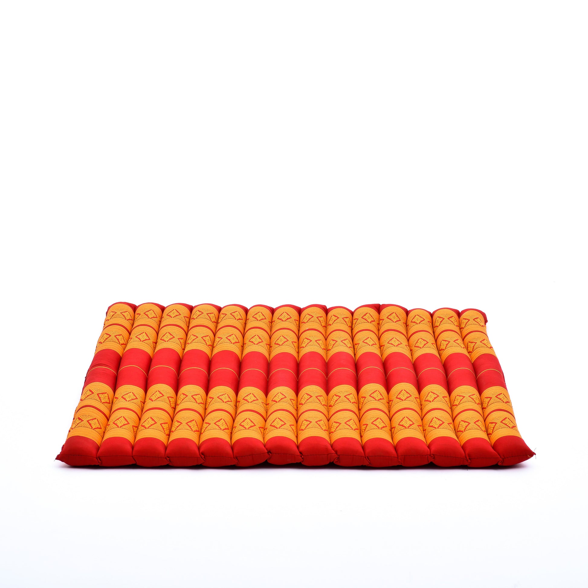 Large Kapok Zabuton Meditation Cushion – Rectangular Floor Mat with Cotton Cover, Sf02 - Orange