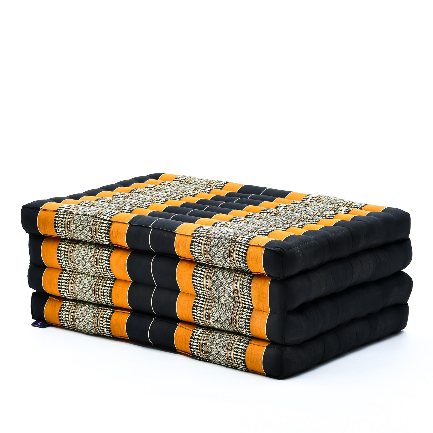 Kapok Folding Mattress – Thick Cotton Padded Guest Bed for Home, Sleeping & Mindfulness Corner, Sf03 - Black, Orange, M: 200x70 cm