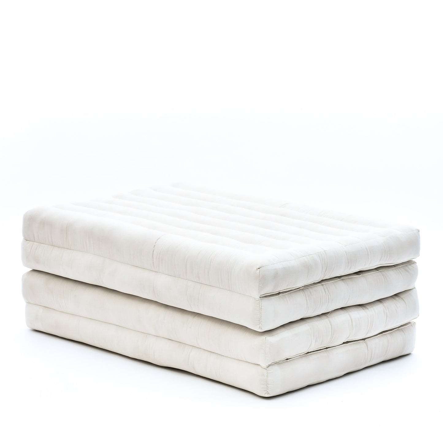 Kapok Folding Mattress – Thick Cotton Padded Guest Bed for Home, Sleeping & Mindfulness Corner, Cl01 - Ecru, M: 200x70 cm