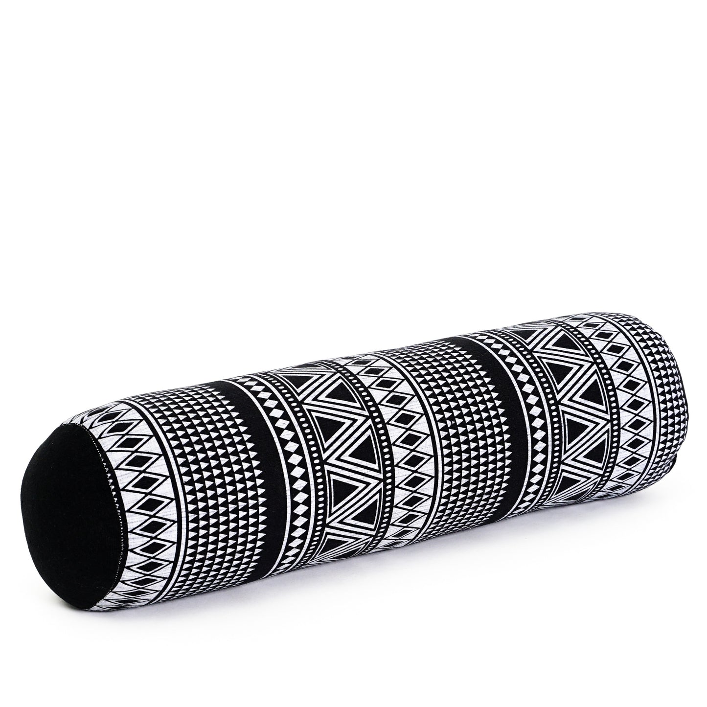 Yoga Roll Cushion – Compact Kapok Bolster & Meditation Pillow with Cotton Cover, Cbt3 - Black