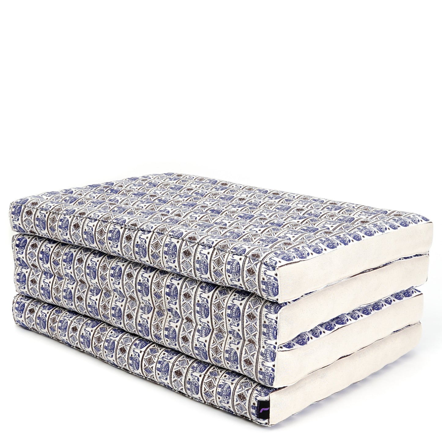 Kapok Folding Mattress – Thick Cotton Padded Guest Bed for Home, Sleeping & Mindfulness Corner, El1 - Blue, M: 200x70 cm