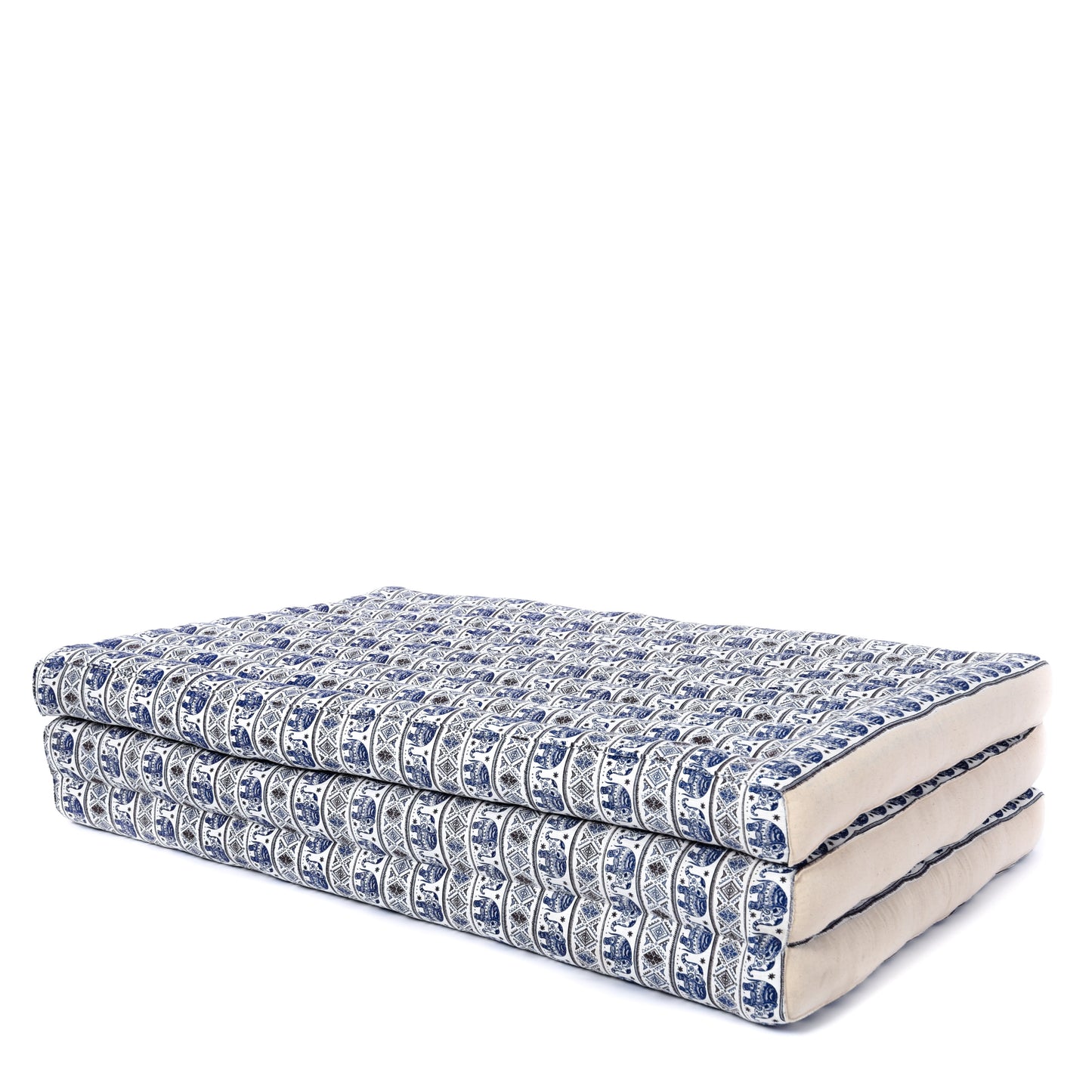 Kapok Folding Mattress – Thick Cotton Padded Guest Bed for Home, Sleeping & Mindfulness Corner, El1 - Blue, L: 200x100 cm