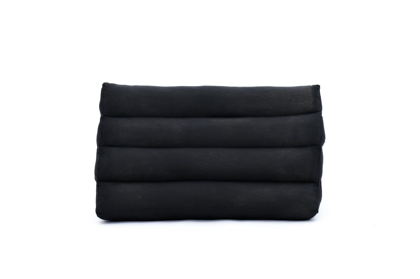 Triangular Kapok Backrest Cushion – Firm Thai Reading Pillow with Cotton Cover in Plain or Patterned Designs, Cl02 - Black, triangle cushion