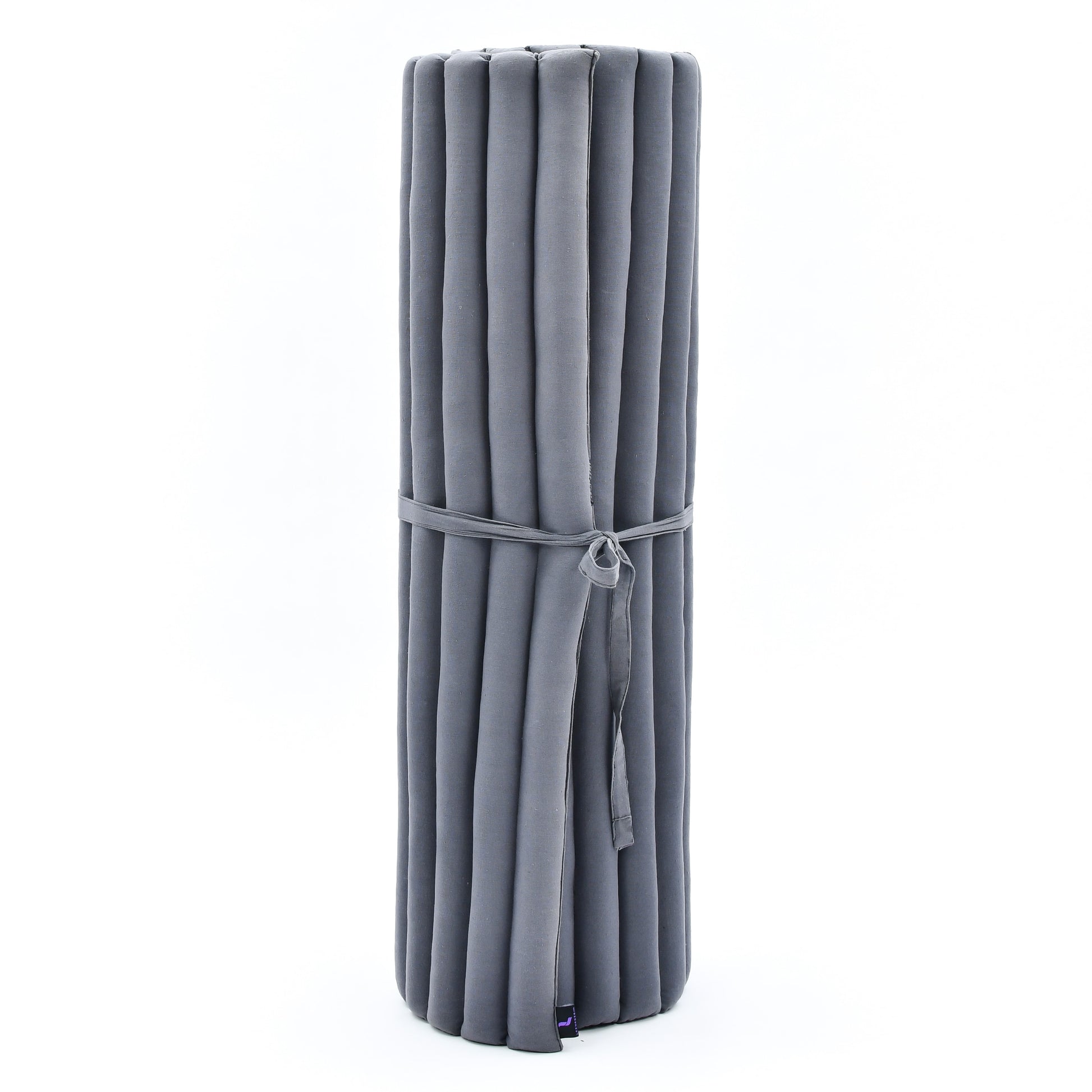 Kapok Roll-Up Mattress – Foldable Sleeping & Relax Mat with Cotton Cover for Home & Outdoor Use, Cl13 - Grey, L: 190x100 cm
