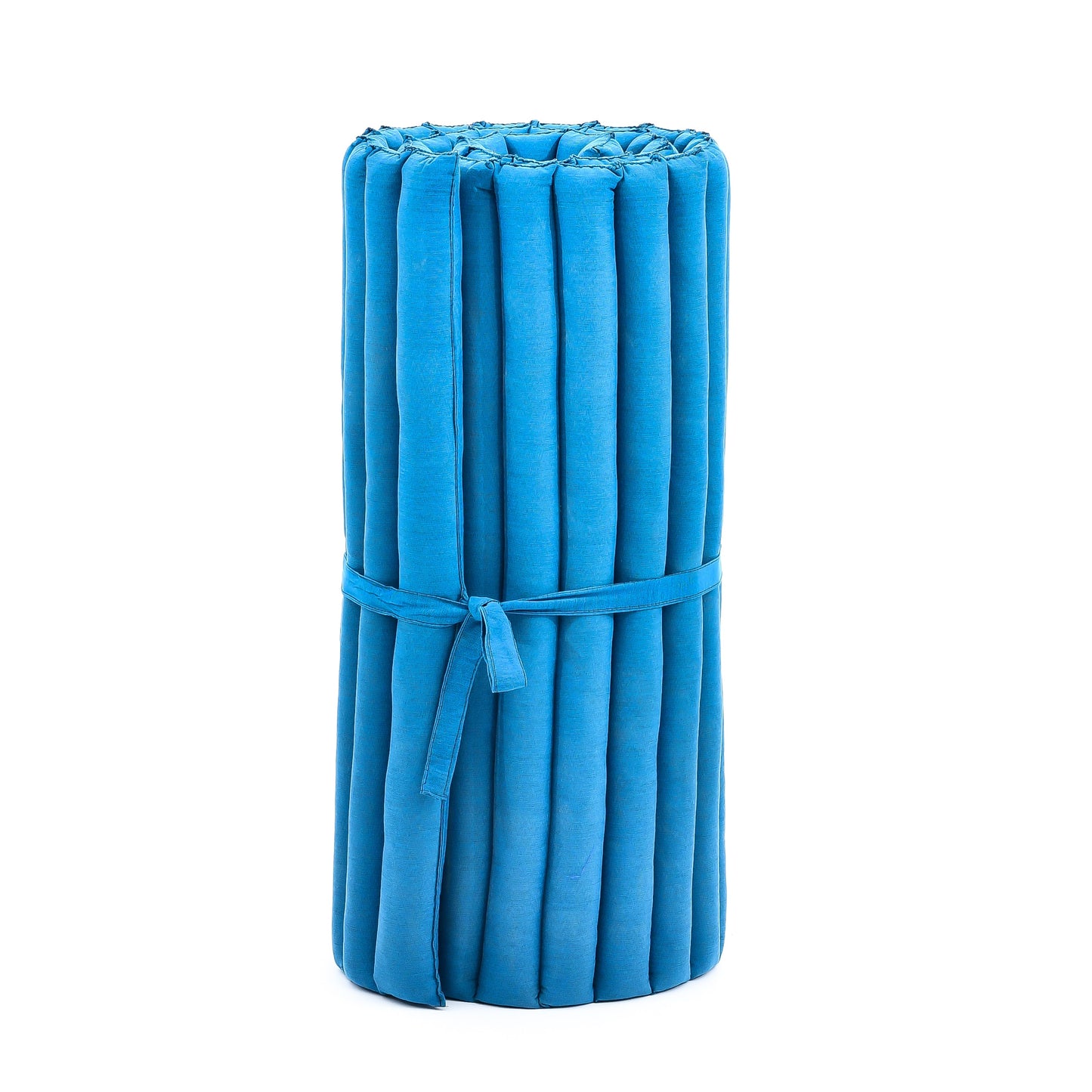 Kapok Roll-Up Mattress – Foldable Sleeping & Relax Mat with Cotton Cover for Home & Outdoor Use, Cl22 - Light Blue, M: 190x70 cm