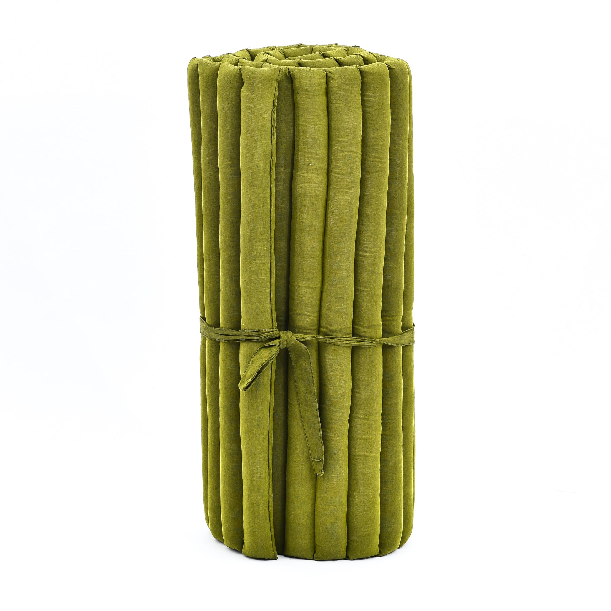 Kapok Roll-Up Mattress – Foldable Sleeping & Relax Mat with Cotton Cover for Home & Outdoor Use, Cl23 - Green, M: 190x70 cm