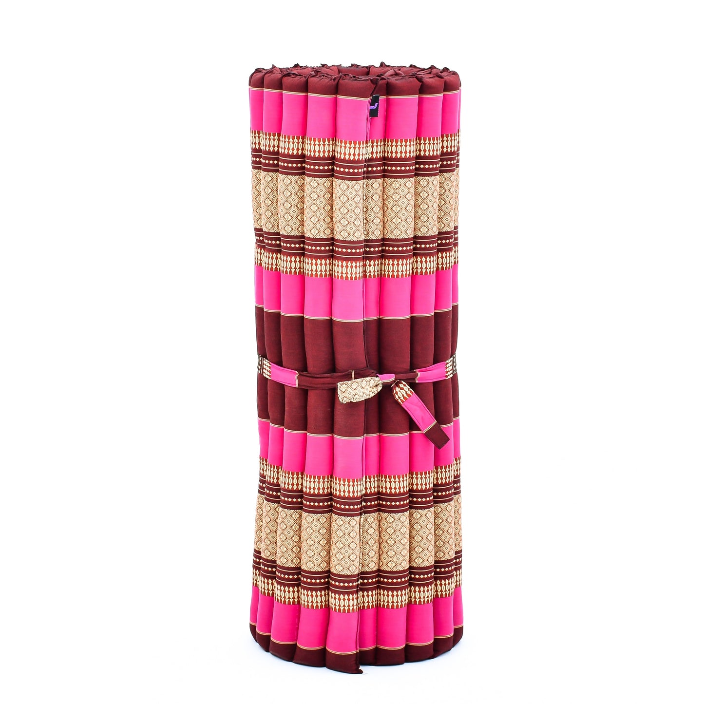 Kapok Roll-Up Mattress – Foldable Sleeping & Relax Mat with Cotton Cover for Home & Outdoor Use, Sf29 - Auburn, Pink, L: 190x100 cm