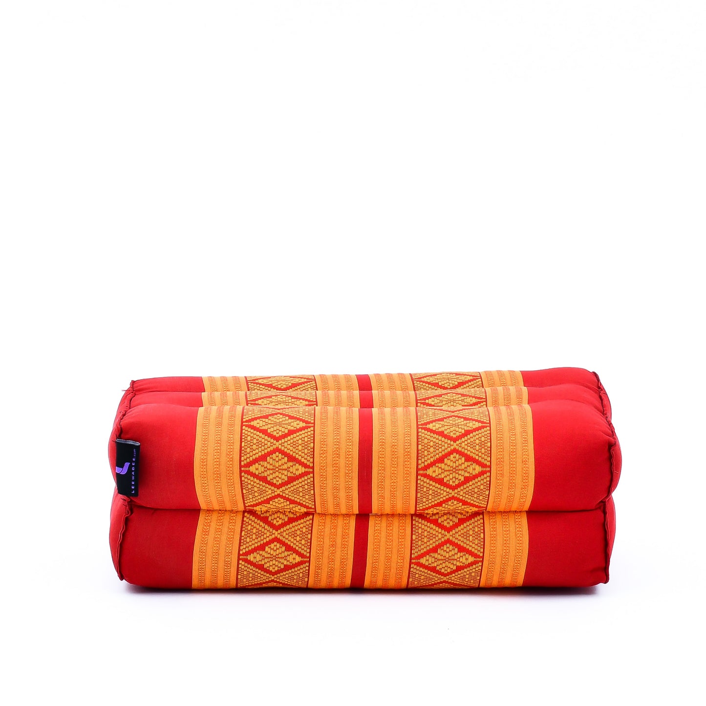 Kapok Yoga Block Cushions – 2-Piece Set of Firm Meditation & Yoga Cushions with Cotton Cover, Sf02 - Orange