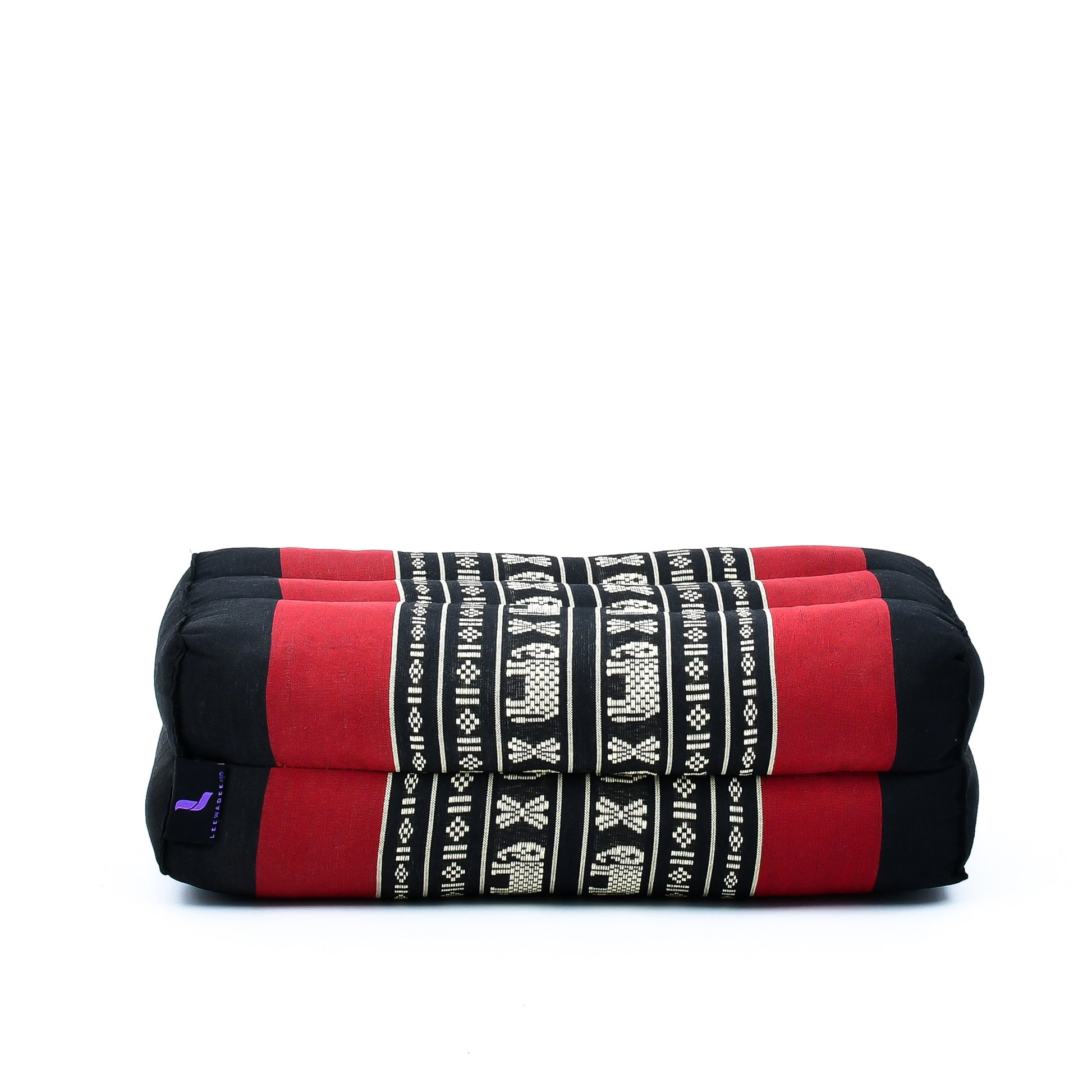 Kapok Yoga Block Cushion – Firm Meditation & Yoga Cushion with Cotton Cover, Sf13 - Red, Black