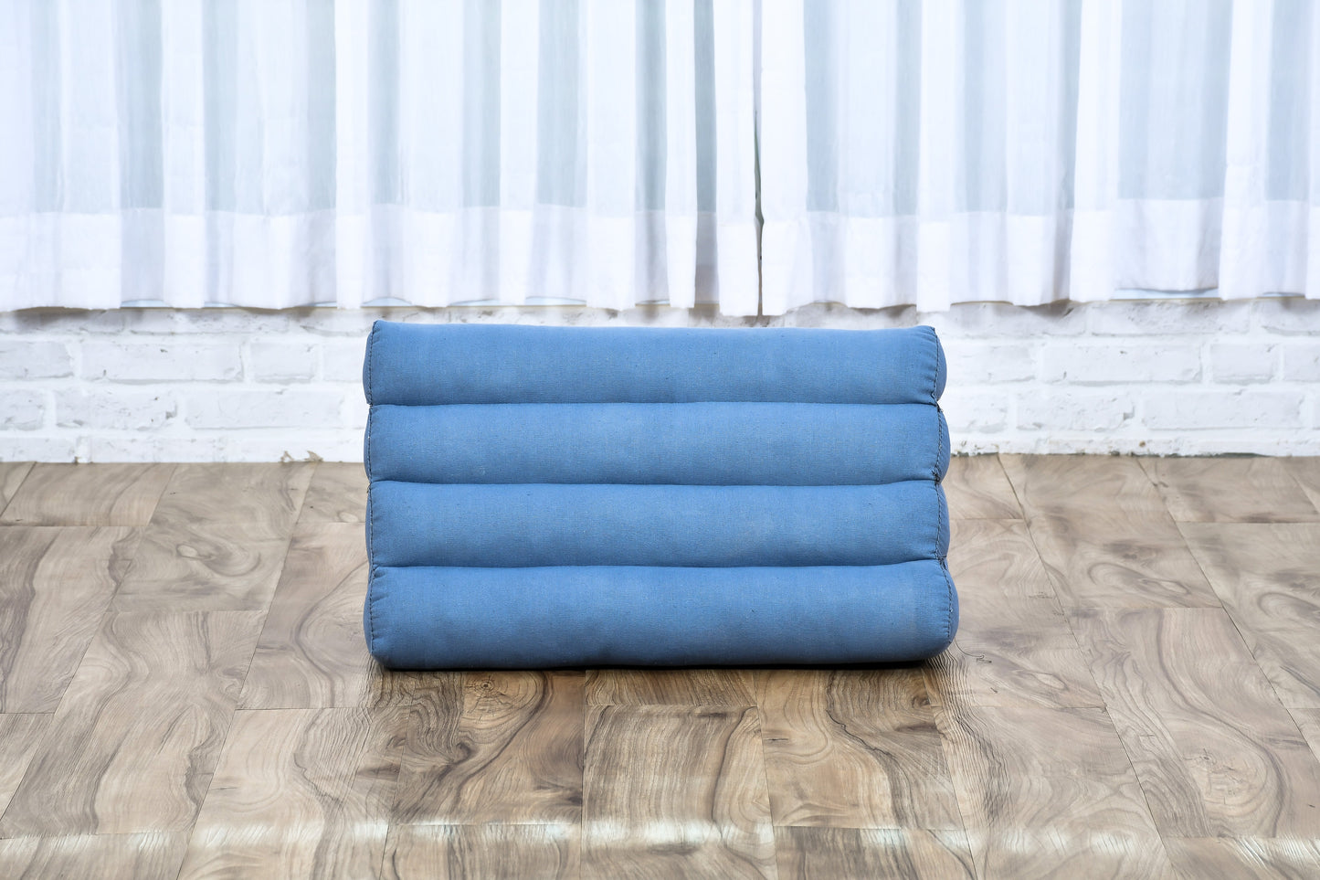 Triangular Kapok Backrest Cushion – Firm Thai Reading Pillow with Cotton Cover in Plain or Patterned Designs, Cl13 - Grey, triangle cushion