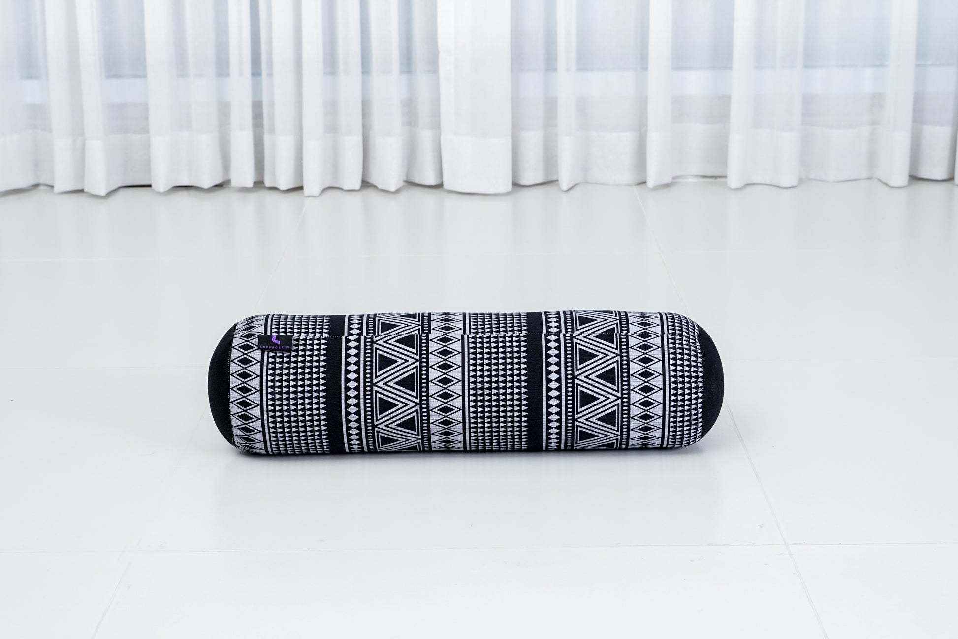 Yoga Roll Cushion – Compact Kapok Bolster & Meditation Pillow with Cotton Cover, Cbt3 - Black