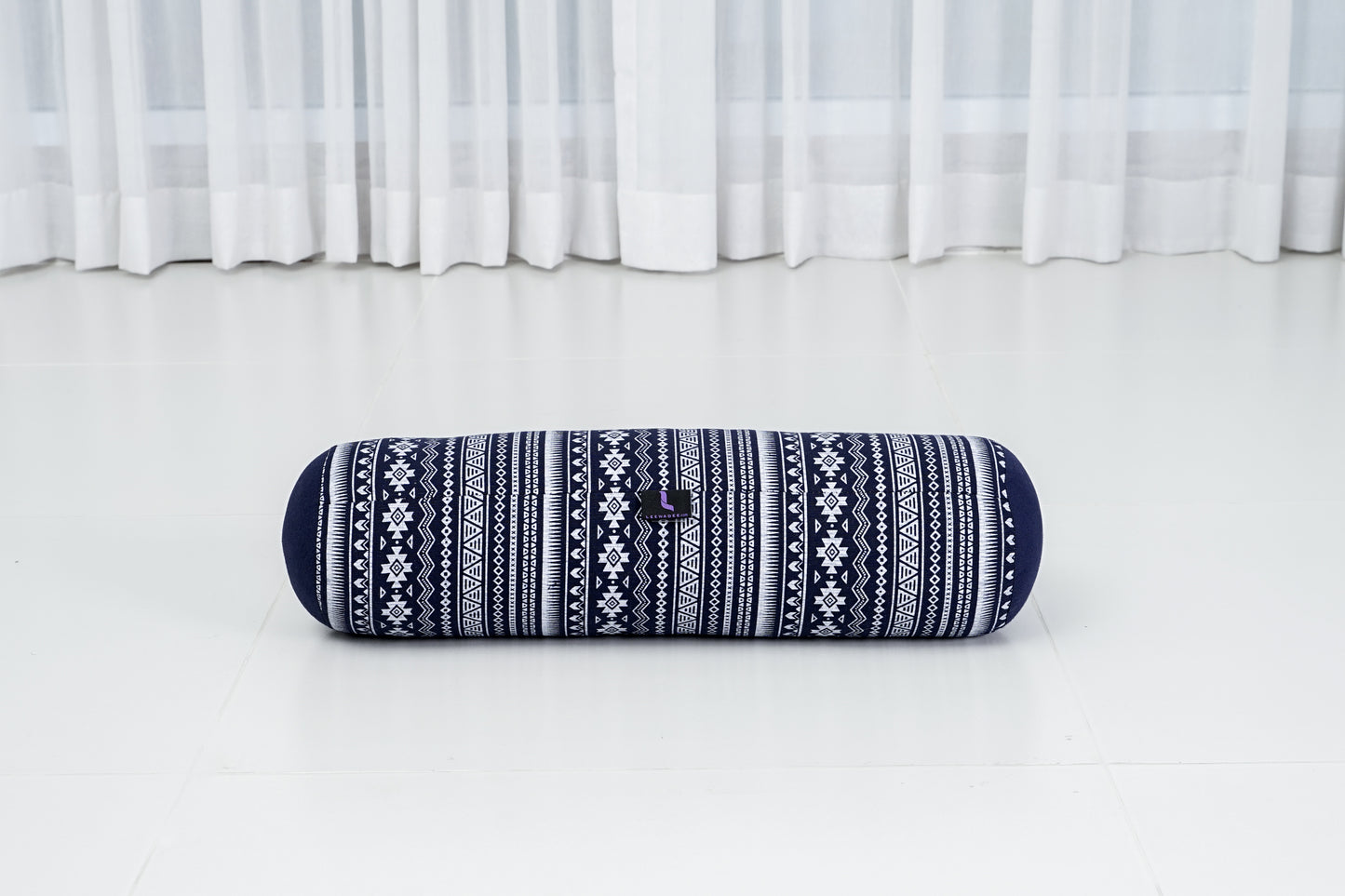 Yoga Roll Cushion – Compact Kapok Bolster & Meditation Pillow with Cotton Cover, Cbt2 - Dark Blue