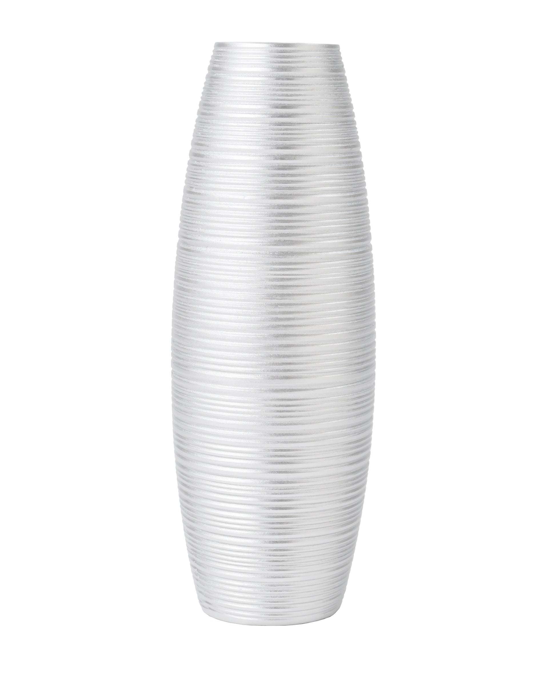 Compact Resin Vase – Stylish Waterproof Decorative Vase for Floor, Table or Shelf, silver, 34 cm
