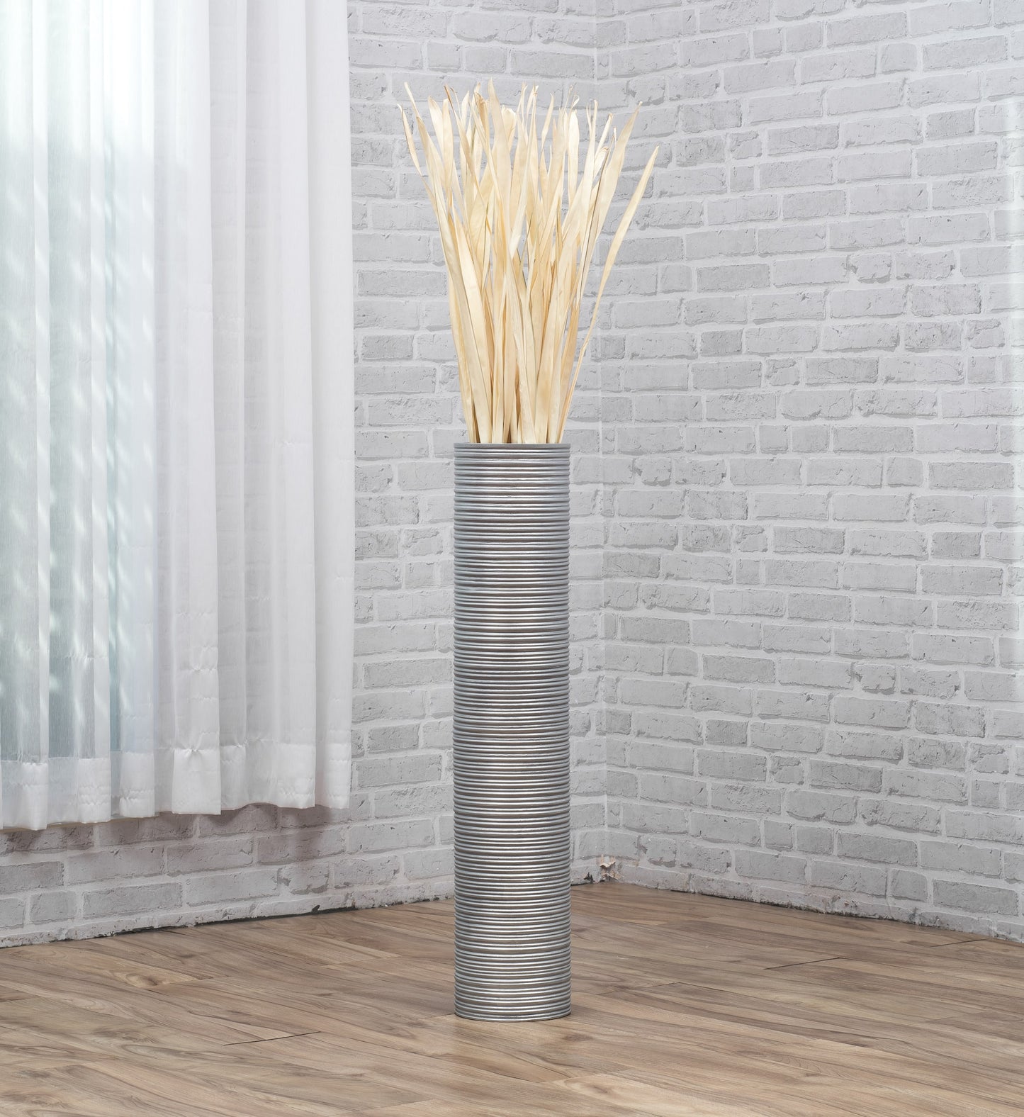 Large Mango Wood Floor Vase – Handcrafted Decorative Highlight from Thailand, 65 cm