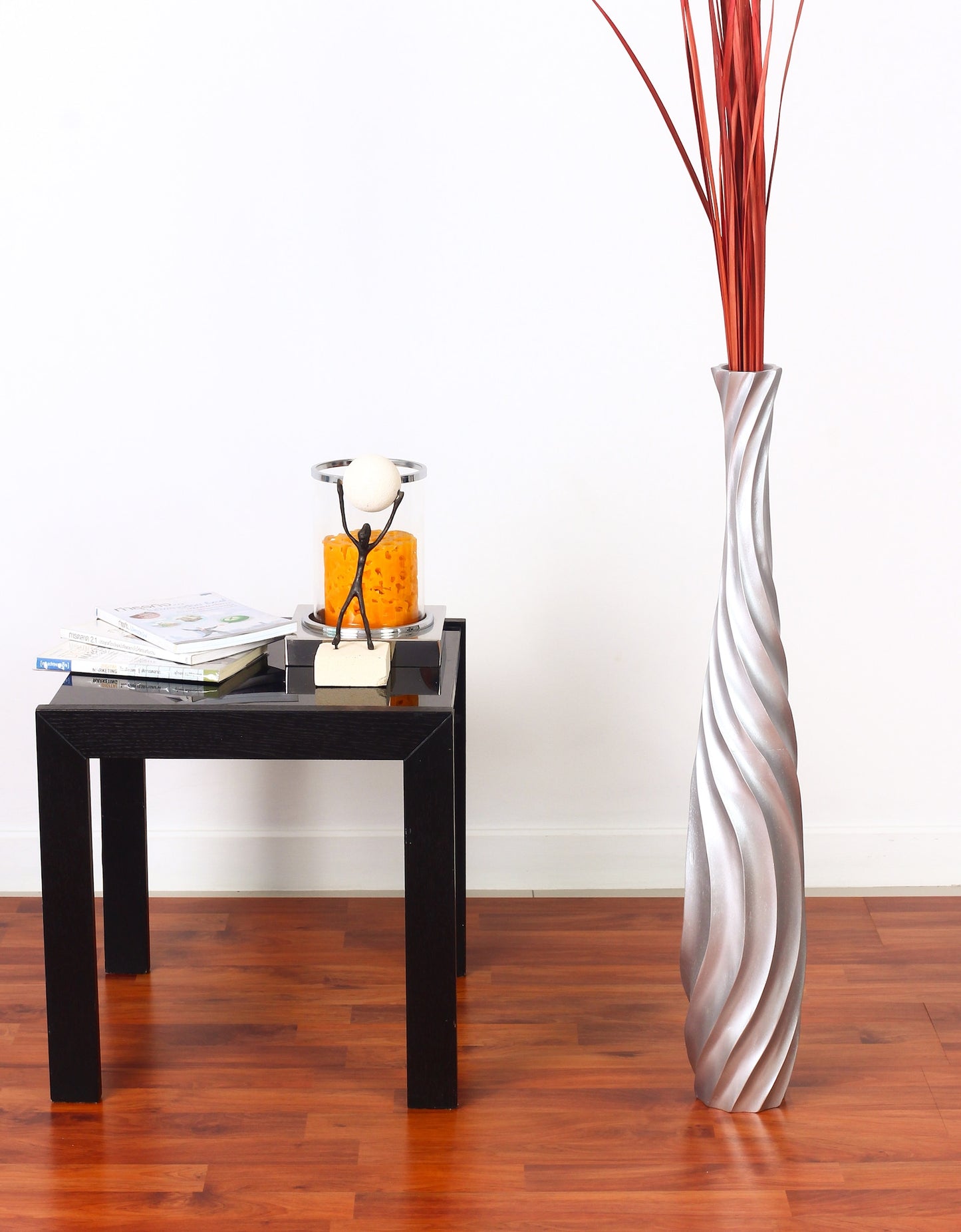 Large Mango Wood Floor Vase – Handcrafted Decorative Highlight from Thailand, 65 cm