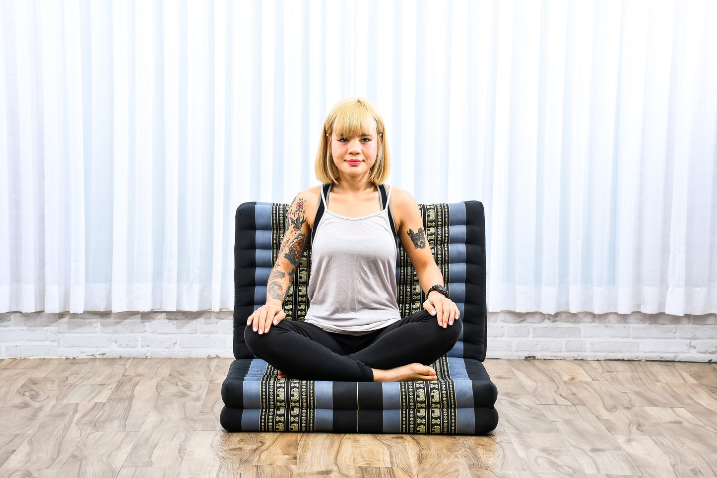 Kapok Folding Mattress – Thick Cotton Padded Guest Bed for Home, Sleeping & Mindfulness Corner, Sf15 - Blue, M: 200x70 cm