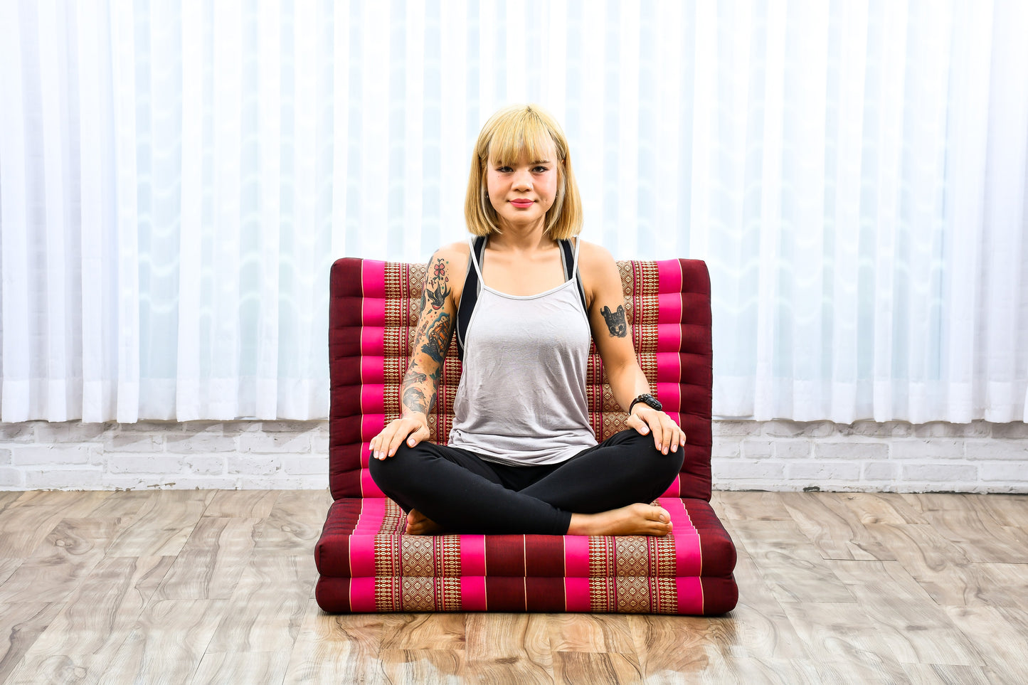 Kapok Folding Mattress – Thick Cotton Padded Guest Bed for Home, Sleeping & Mindfulness Corner, Sf29 - Auburn, Pink, M: 200x70 cm