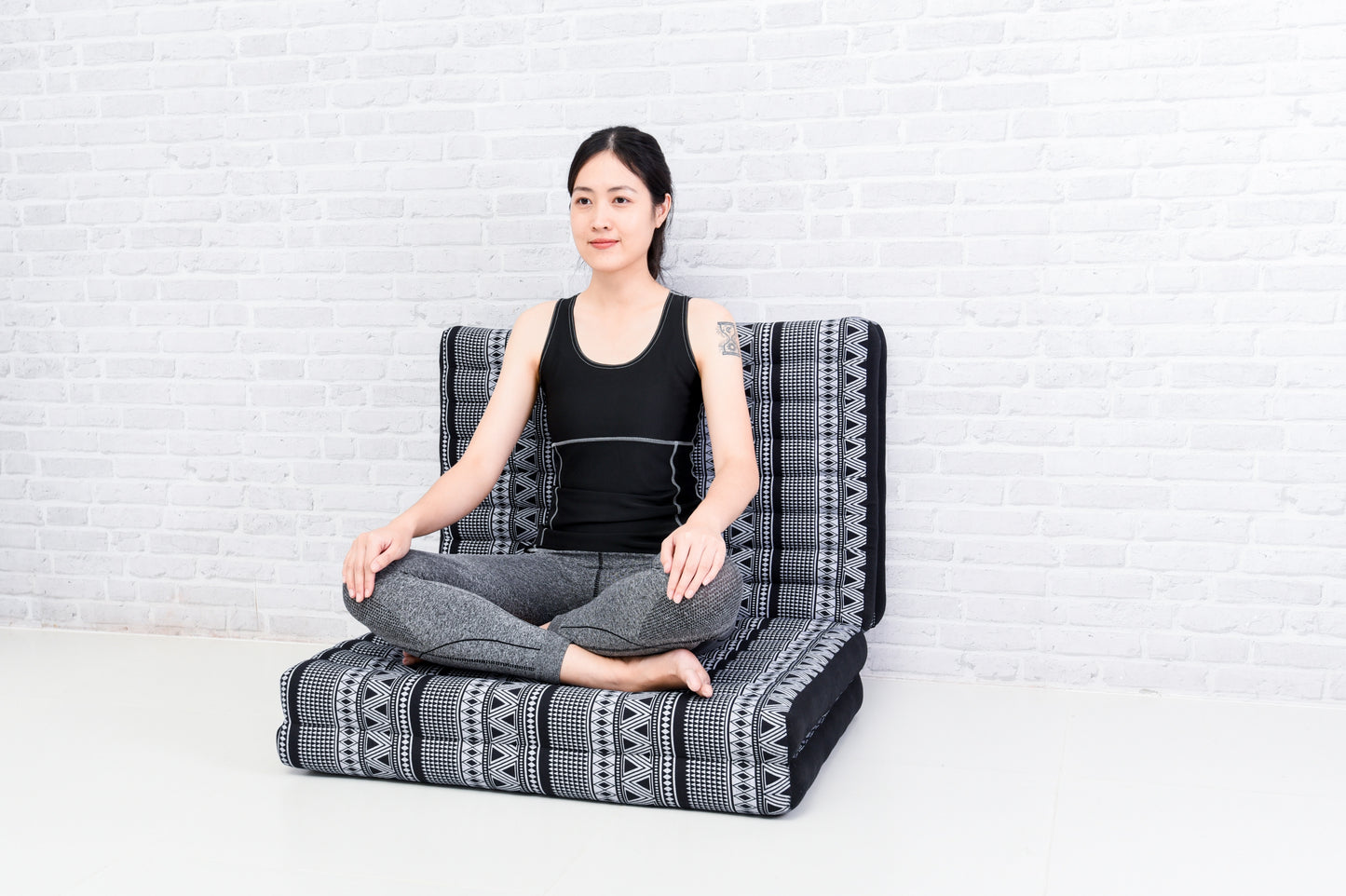 Kapok Folding Mattress – Thick Cotton Padded Guest Bed for Home, Sleeping & Mindfulness Corner, Cbt3 - Black, M: 200x70 cm
