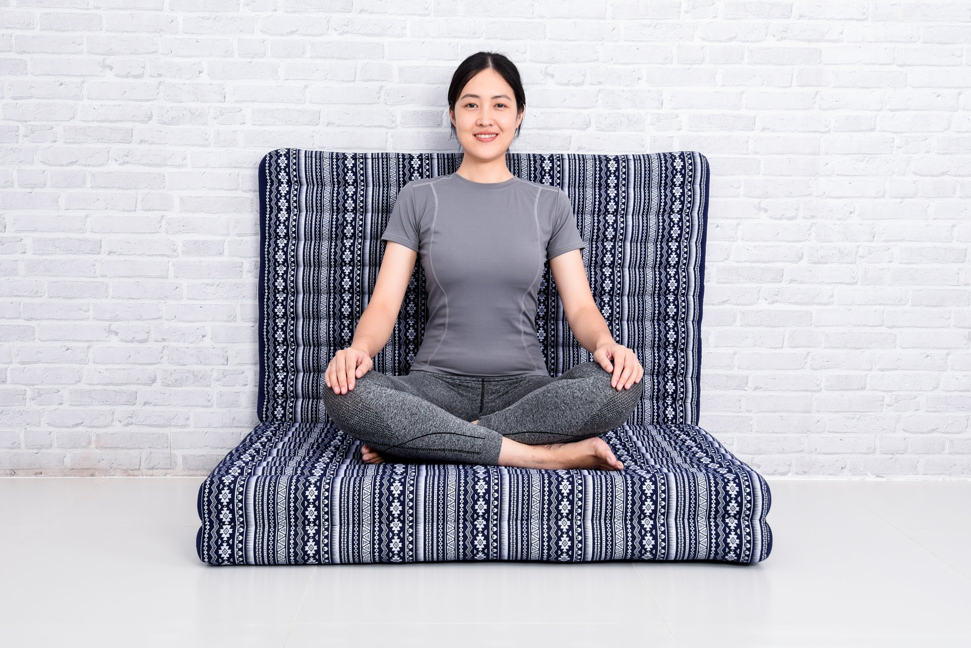 Kapok Folding Mattress – Thick Cotton Padded Guest Bed for Home, Sleeping & Mindfulness Corner, Cbt2 - Dark Blue, L: 200x100 cm