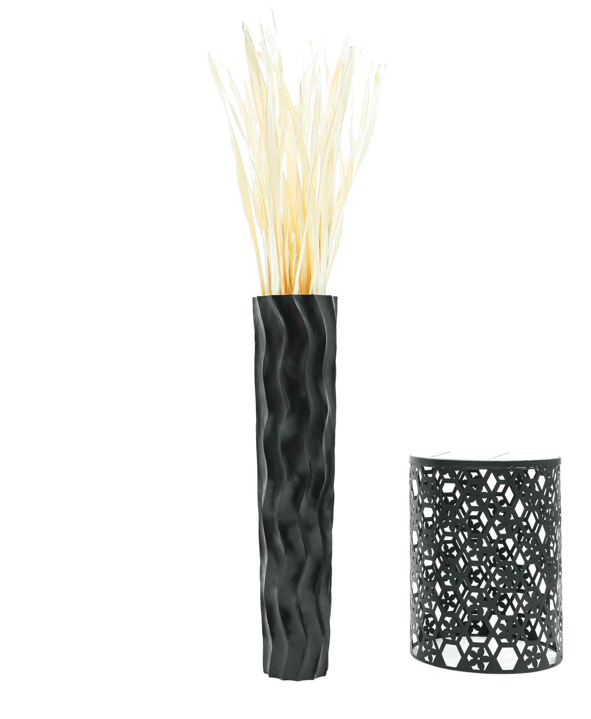 Large Mango Wood Floor Vase – Handcrafted Decorative Highlight from Thailand, 85 cm