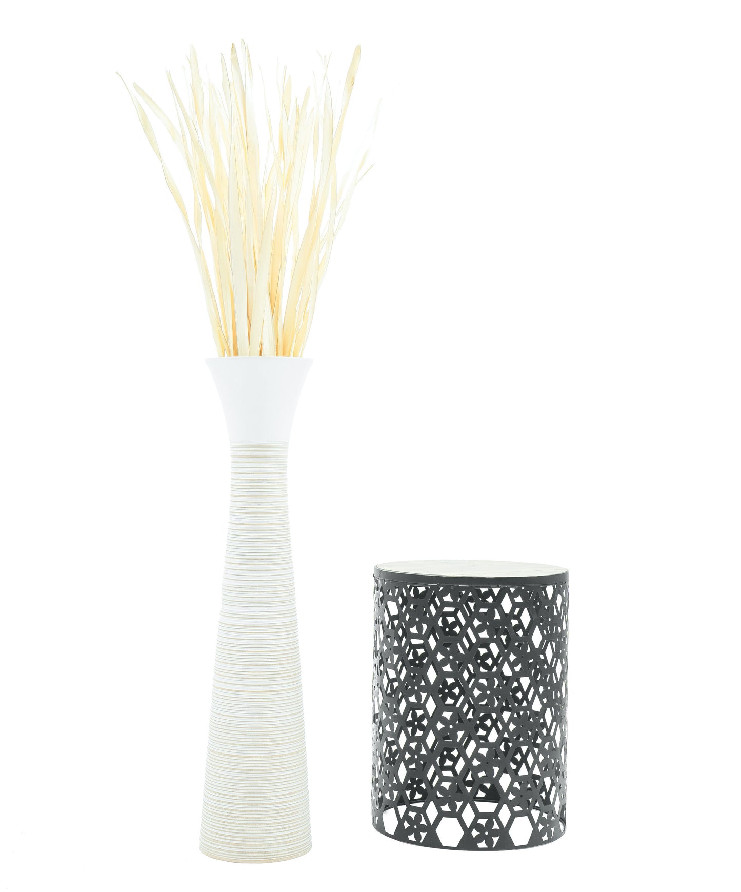 Large Mango Wood Floor Vase – Handcrafted Decorative Highlight from Thailand, 85 cm