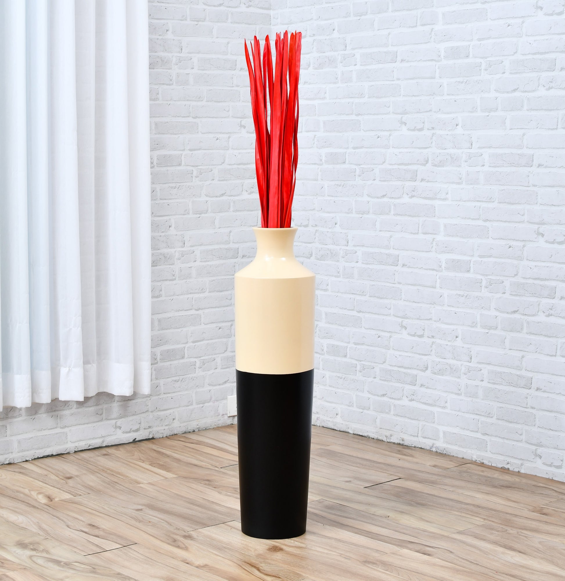 2-Pack Rattan Sticks for Floor Vases – Natural Decorative Twigs ( 8 per Bundle), red, Palm Leaf