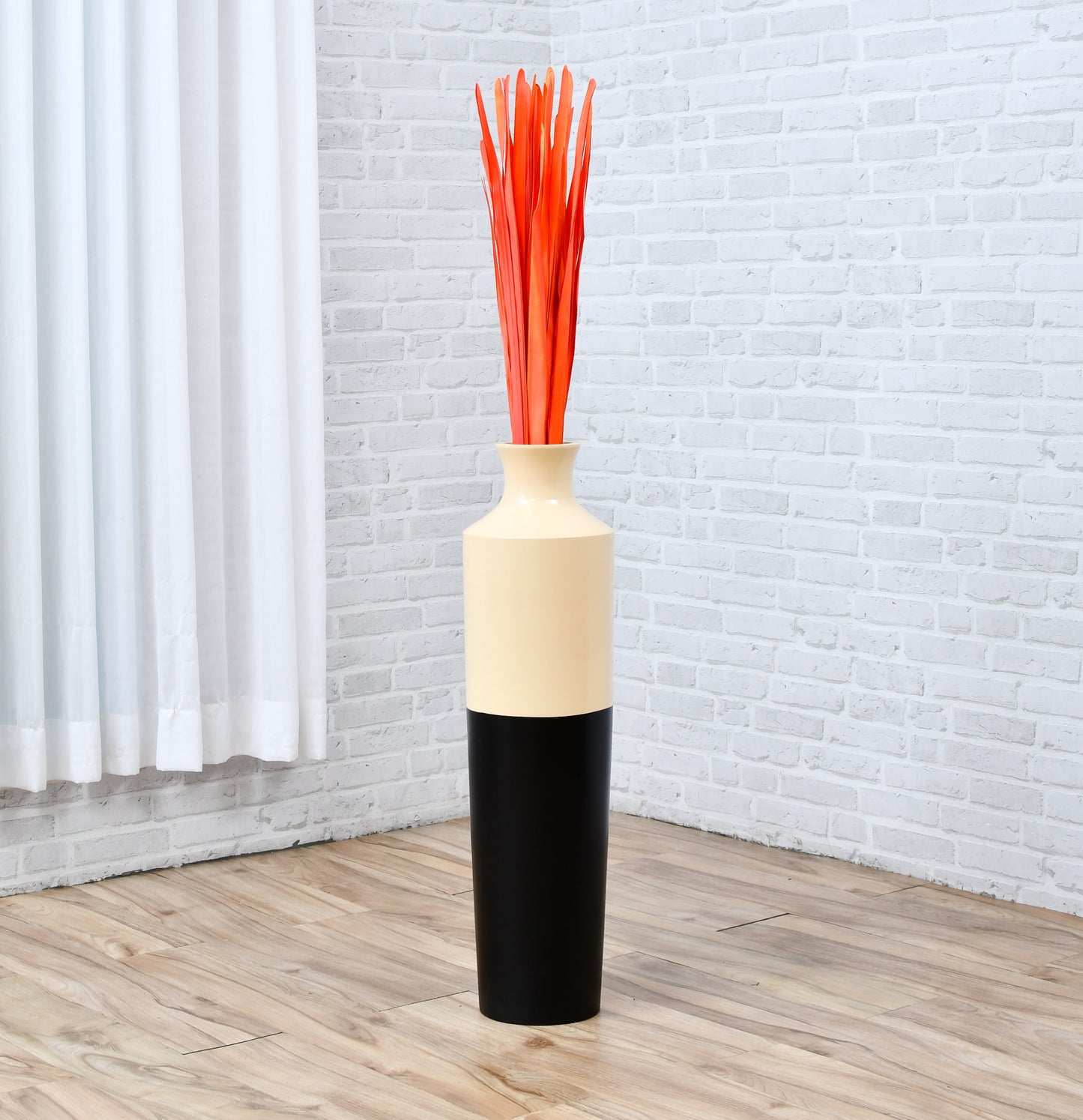 2-Pack Rattan Sticks for Floor Vases – Natural Decorative Twigs ( 8 per Bundle), orange, Palm Leaf