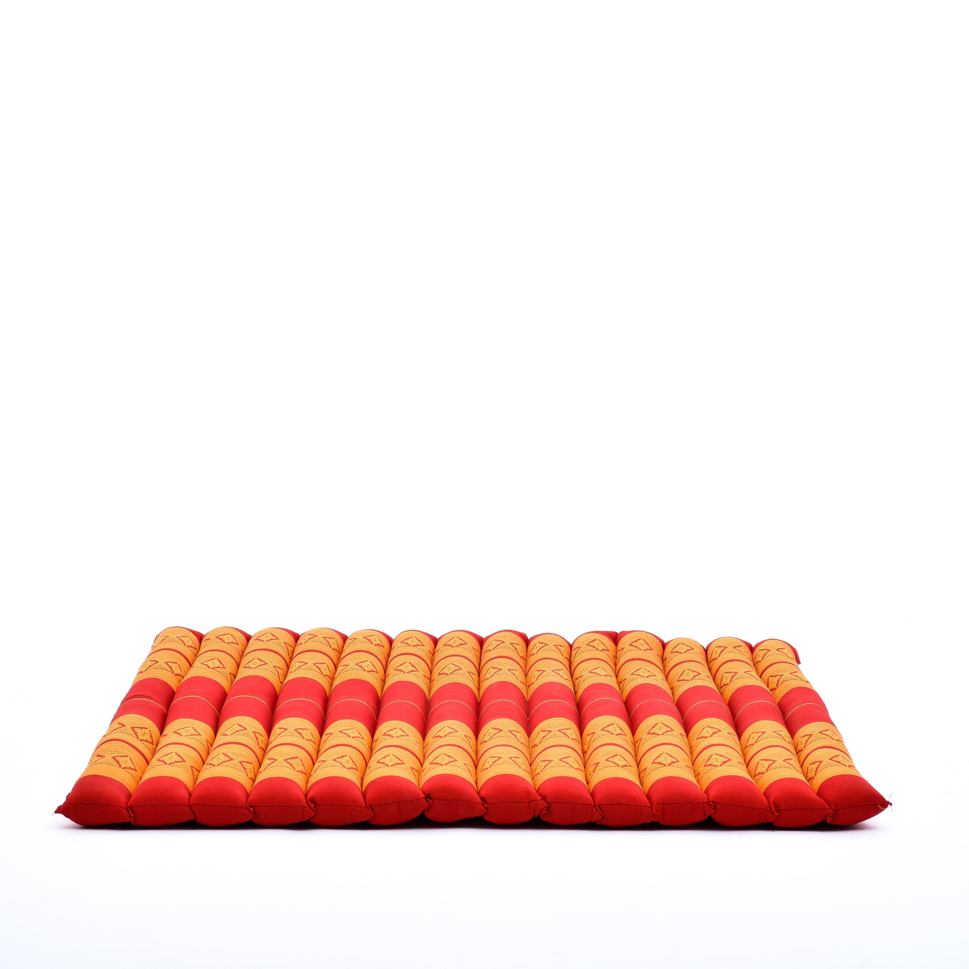 Large Kapok Zabuton Meditation Cushion – Rectangular Floor Mat with Cotton Cover, Sf02 - Orange